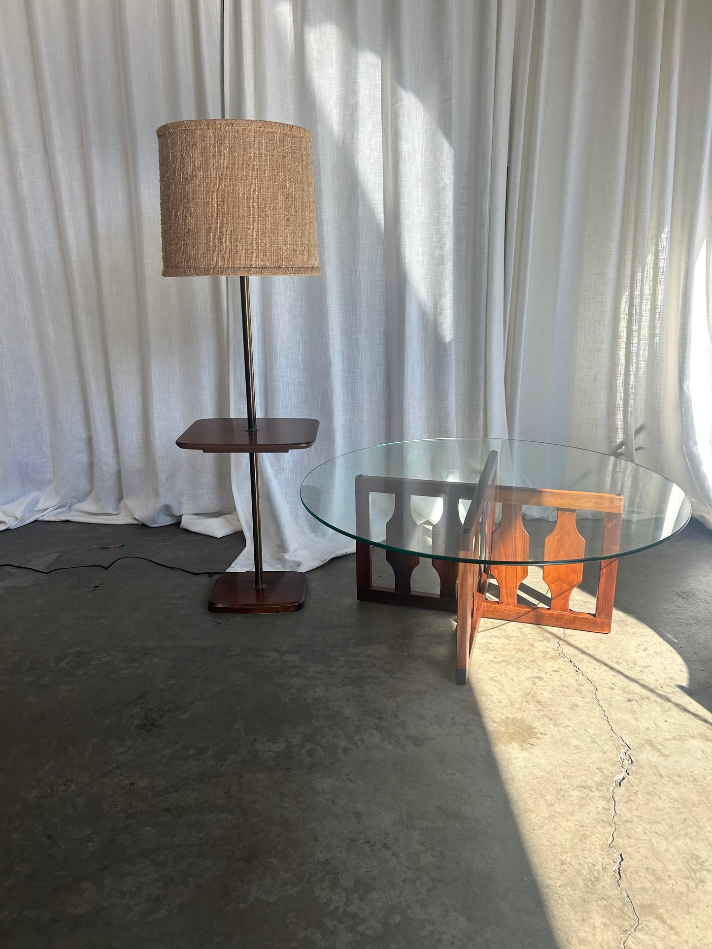 Adrian Pearsall for Craft Associates Mid Century Walnut Round Coffee Table, Circa 1960s