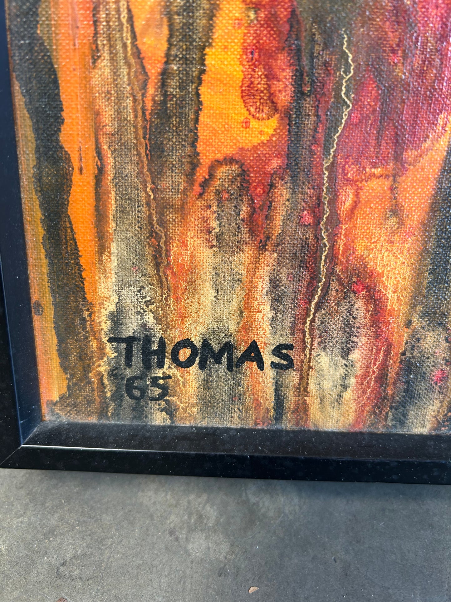 1965 Signed Abstract Expressionist Painting by ‘Thomas’