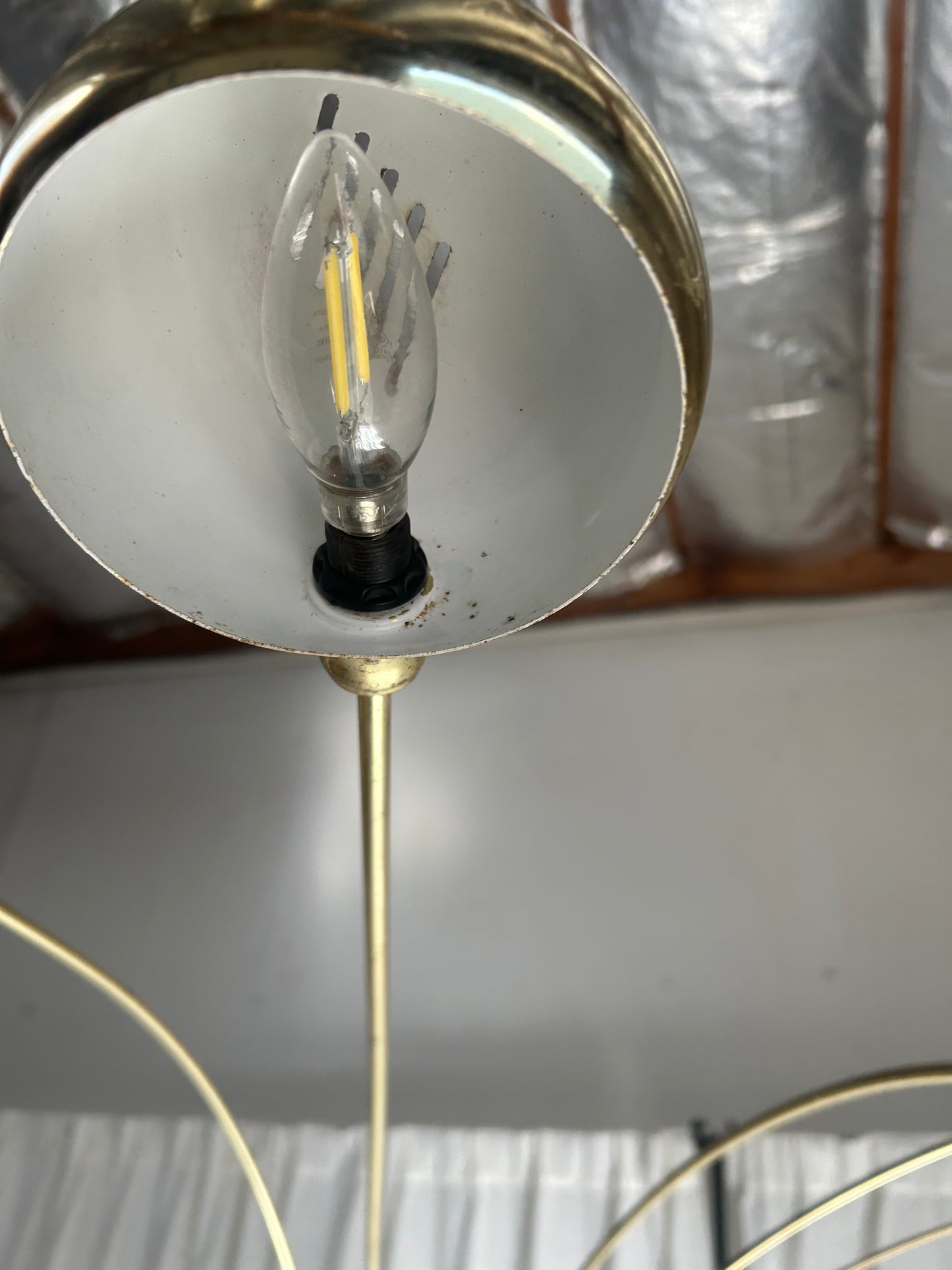 Mid Century Modern Brass 5-Arm Dimmer Spider Floor Lamp