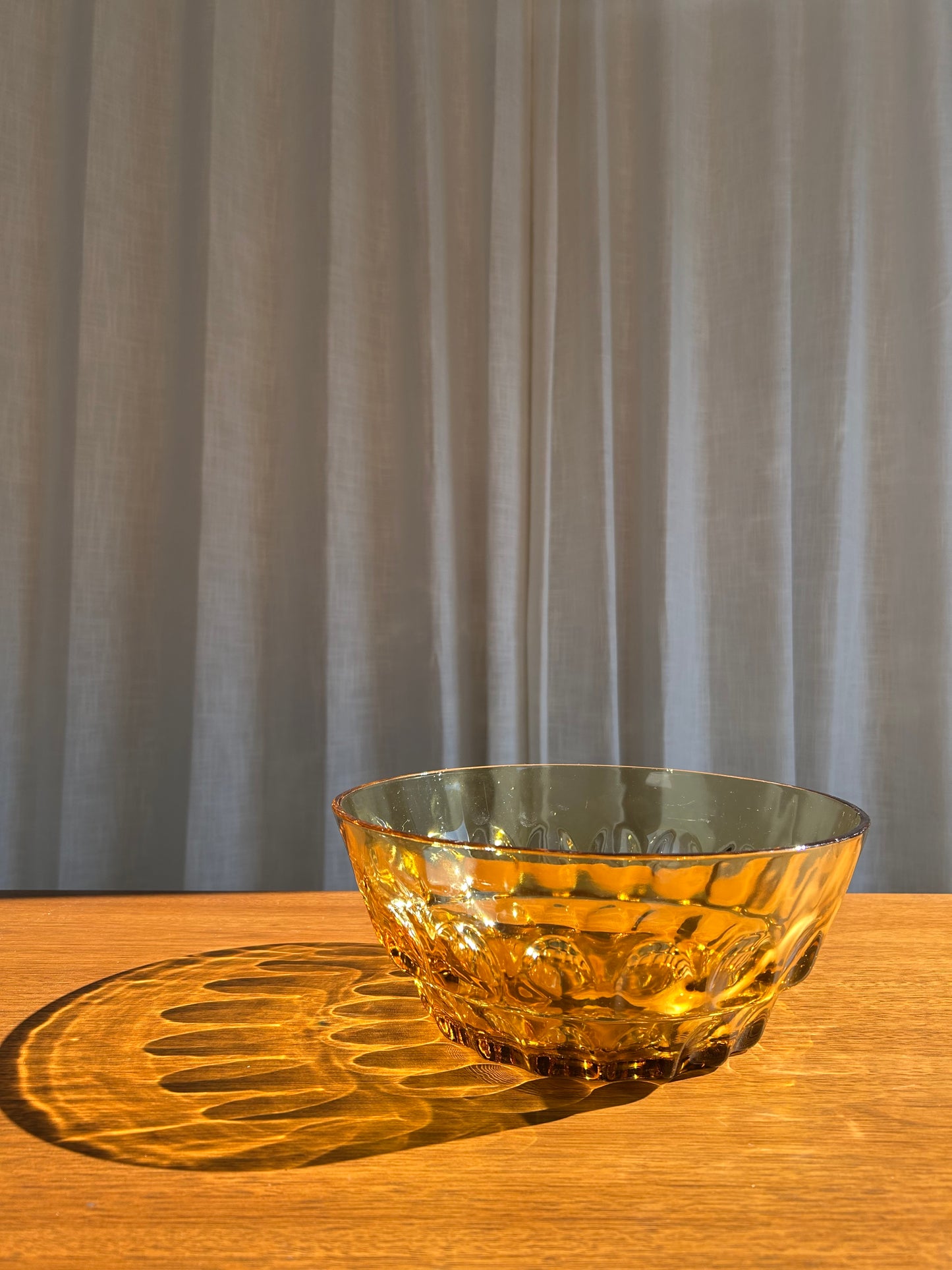 MCM Thumbprint Amber Serving Bowl, Circa 1960s
