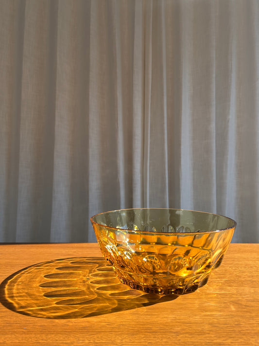 MCM Thumbprint Amber Serving Bowl, Circa 1960s