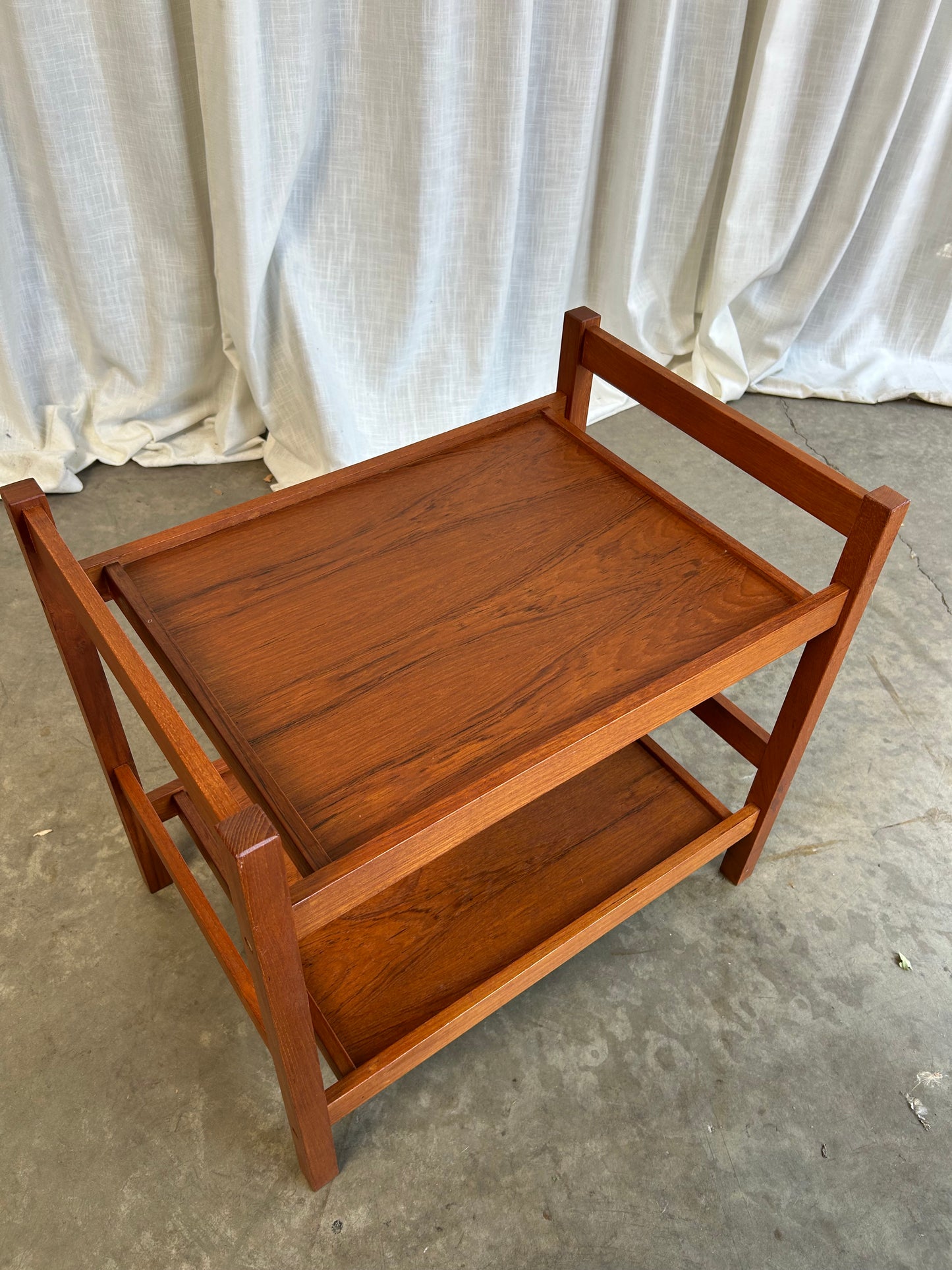 Teak Side Table Beverage Cart on Castors, Circa 1970s