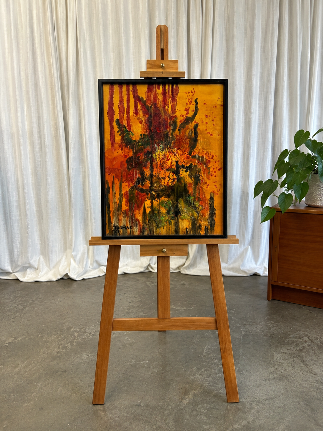 1965 Signed Abstract Expressionist Painting by ‘Thomas’