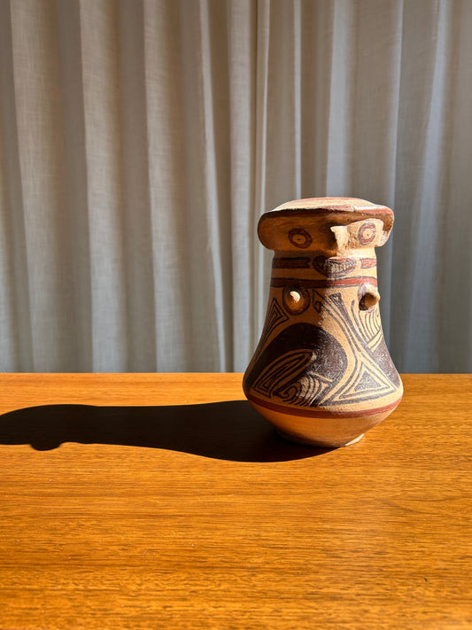 La Peña Ceramica Panamanian Facial Figure Art Vase