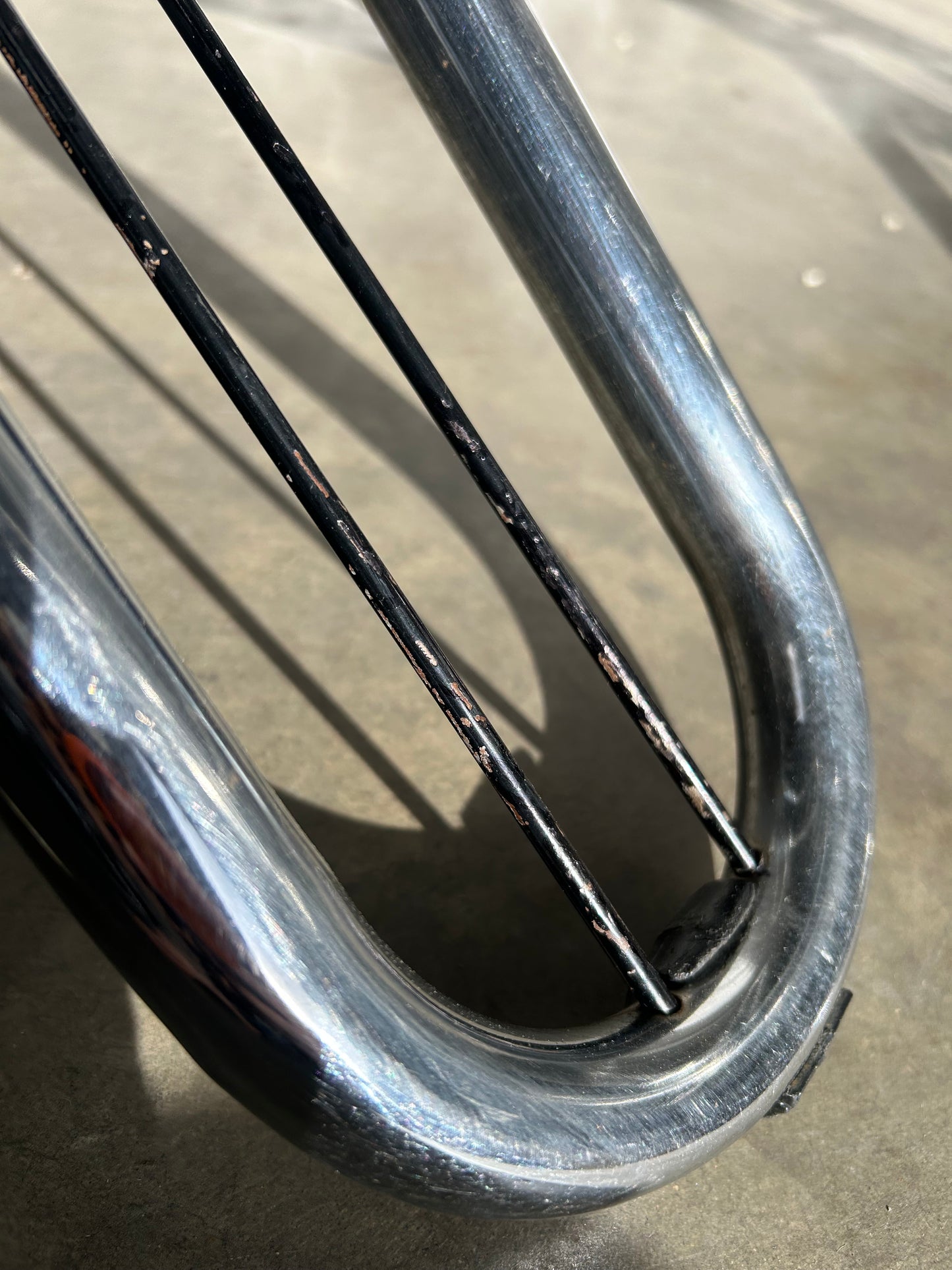 Vintage Italian MCM Chrome and Black Table Bases, in the Style of Gastone Rinaldi, Circa 1970s