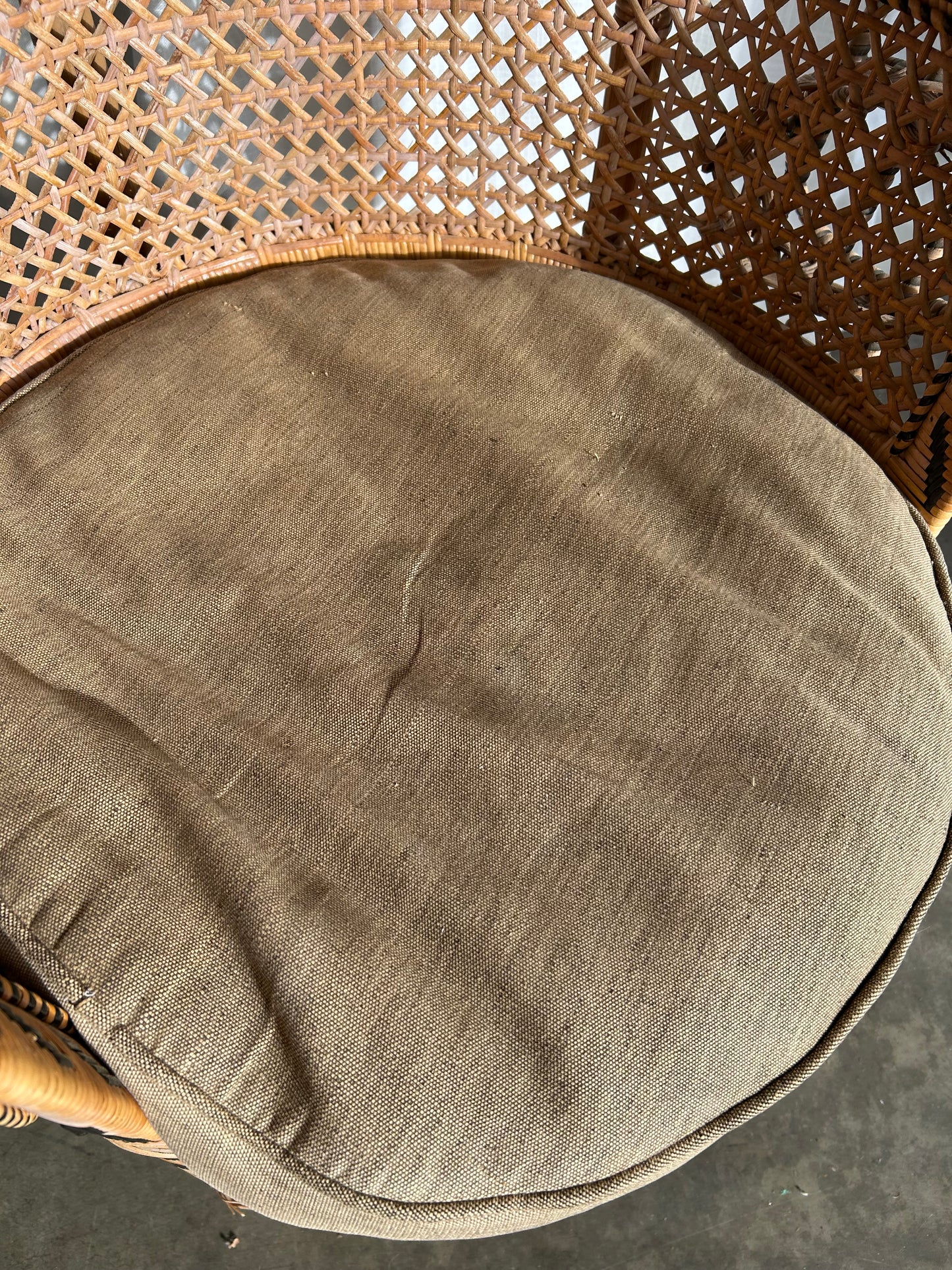 Vintage Emmanuelle Wicker Rattan Peacock Chair