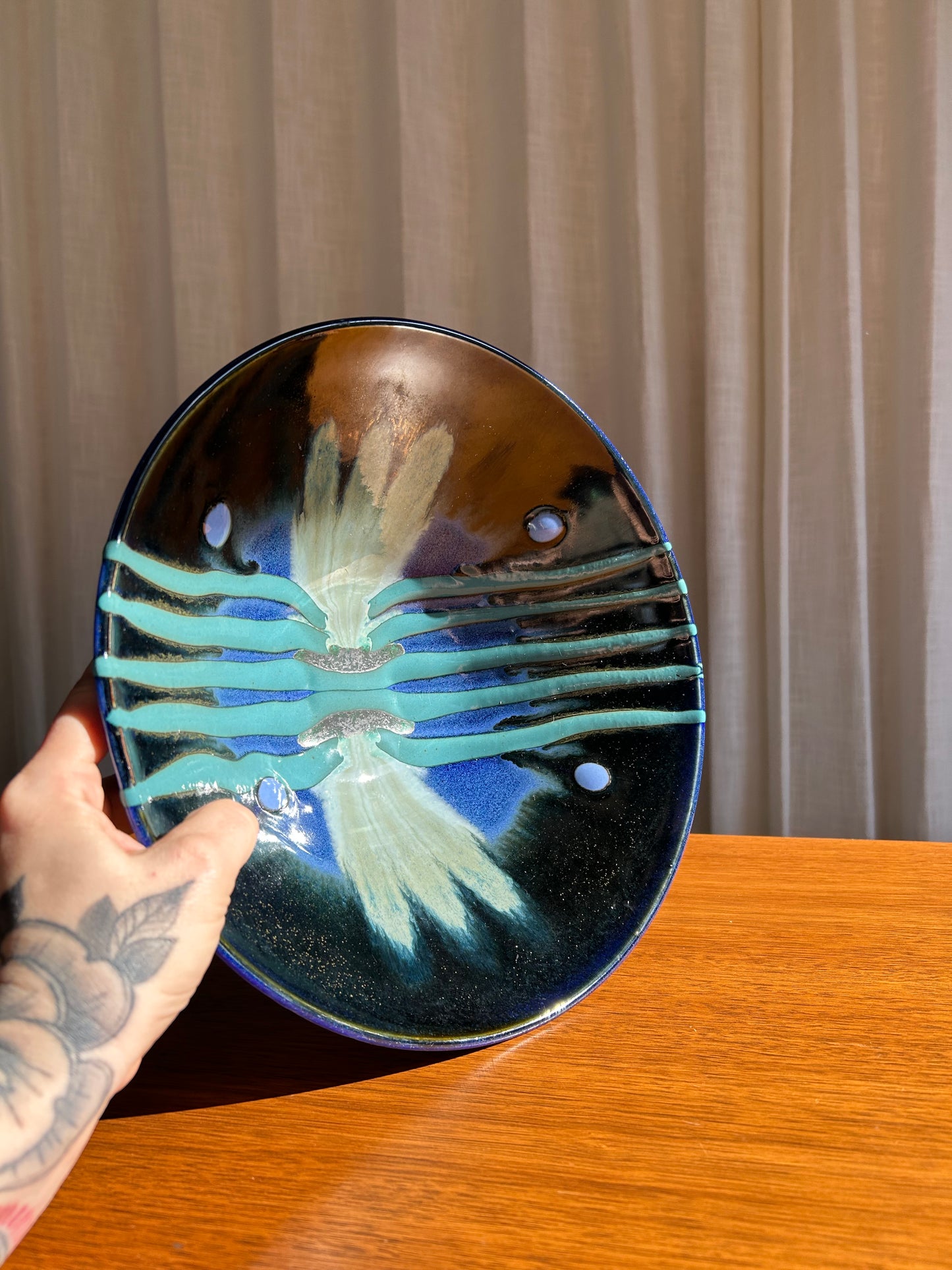 Hand Decorated Studio Pottery Bowl by Matthew Patton, Signed