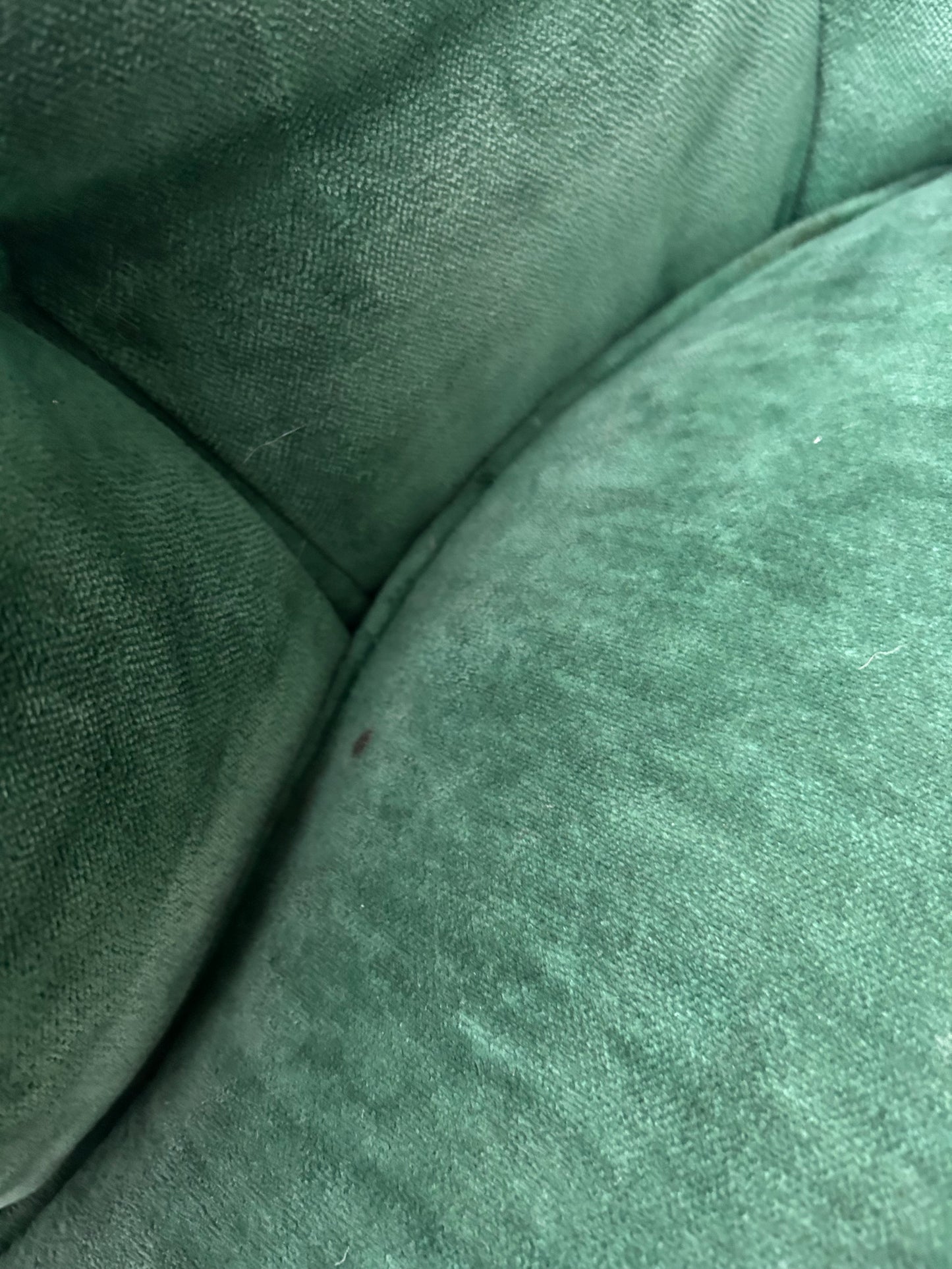 2 AVAILABLE - Emerald Velvet MCM Tub Swivel Chairs, Milo Baughman Style, Circa 1970s