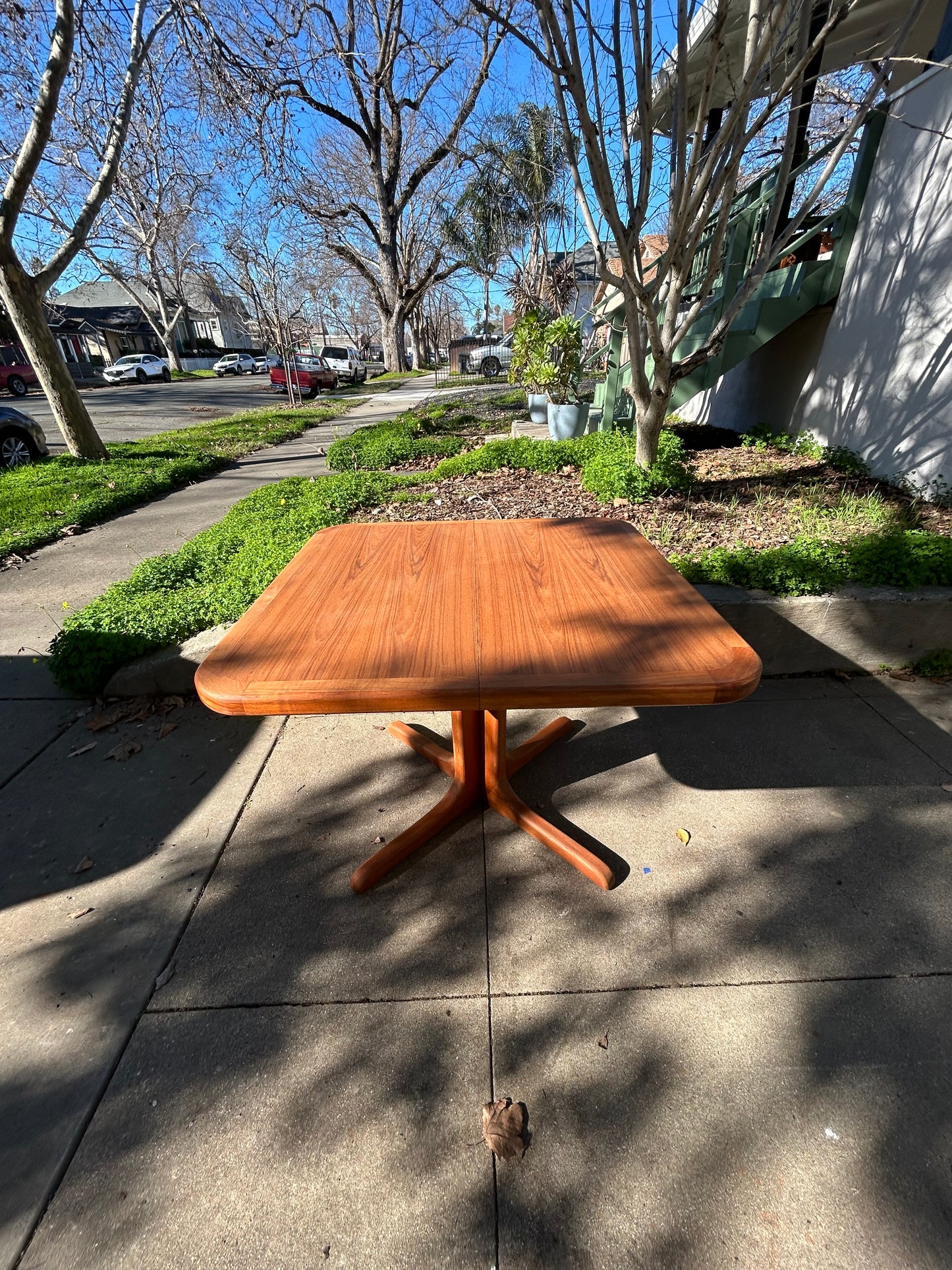 Mid-Century Teak Extendable Dining Table w/ 2 leaves, 1960s