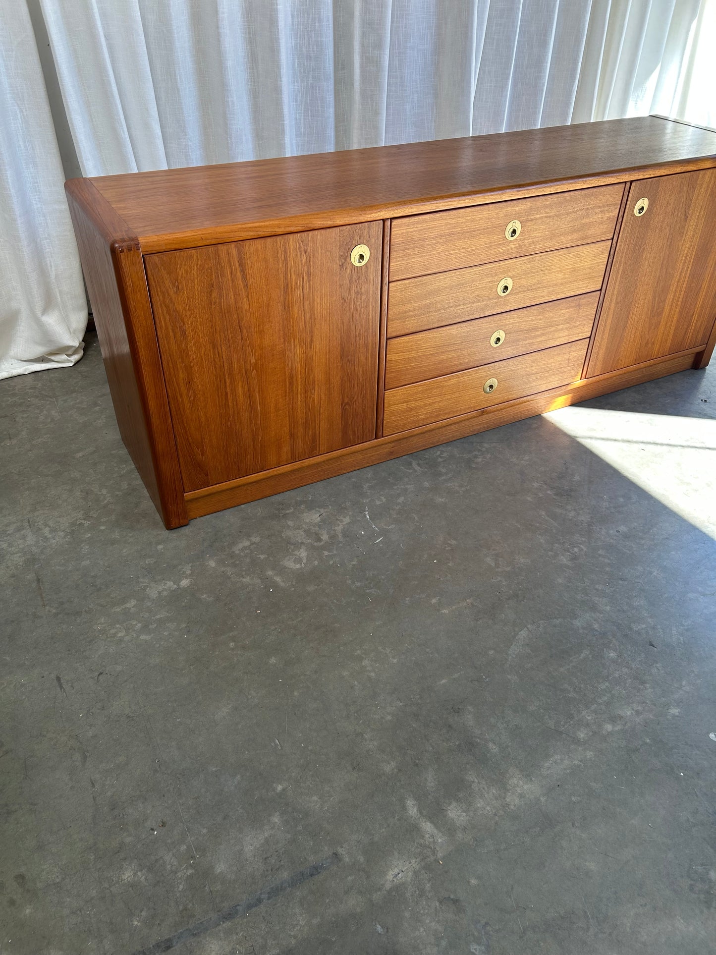 D-Scan Captain Line Scandinavian Modern Teak Credenza, Circa 1970s