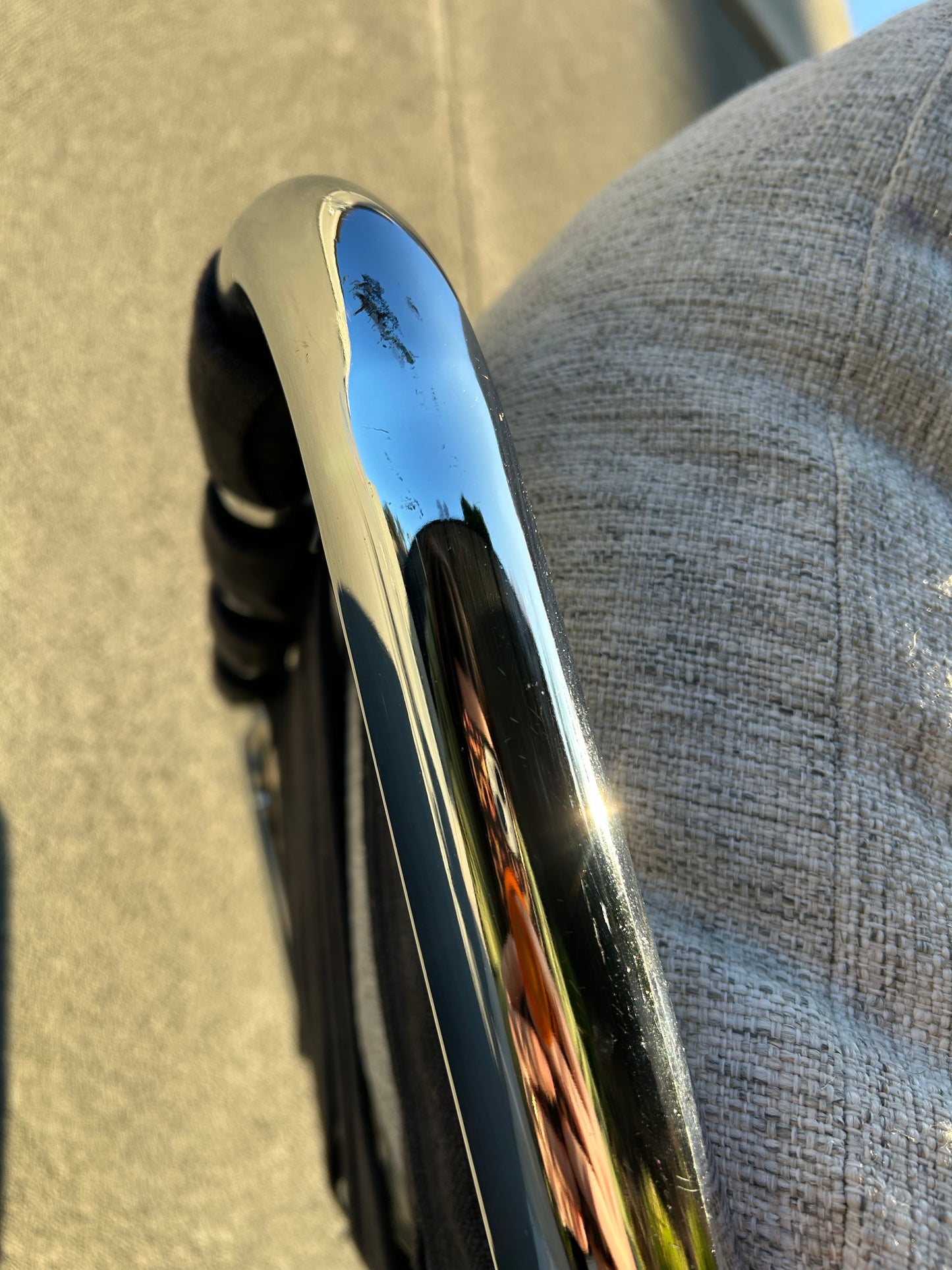 Mid Century Chrome Cantilever Lounge Chair, Circa 1970s