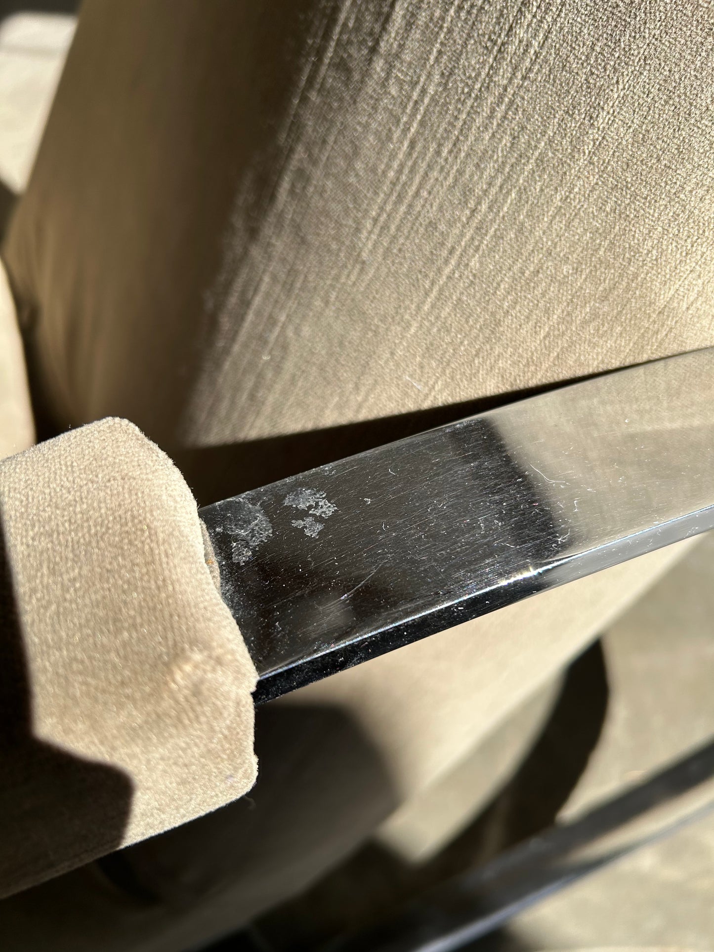 Mid Century Modern Guido Faleschini Chrome and Velvet Rocking Chair, Circa 1960s