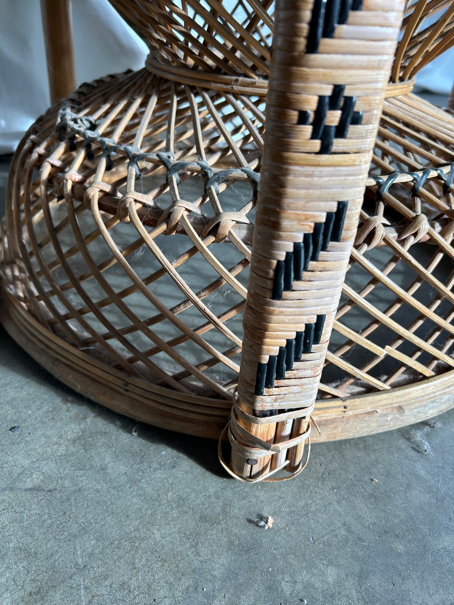 Vintage Emmanuelle Wicker Rattan Peacock Chair