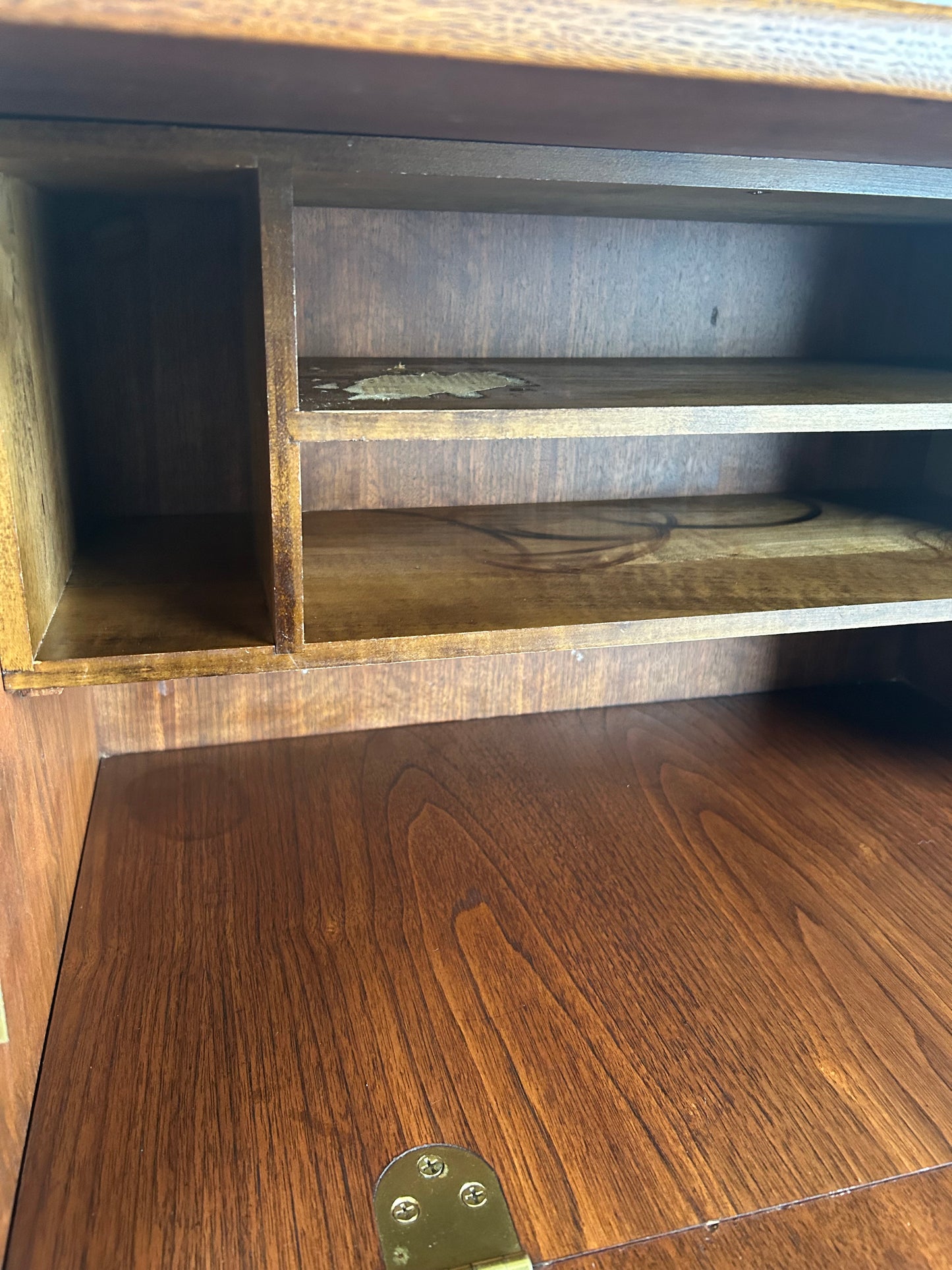 Vintage Midcentury Walnut Secretary Desk Bookcase by Saginaw Furniture, Circa 1960s
