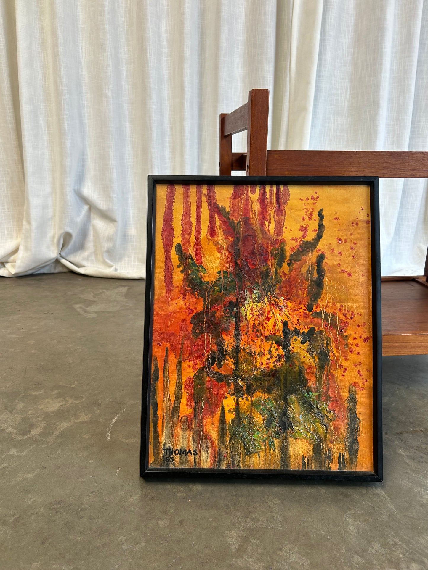 1965 Signed Abstract Expressionist Painting by ‘Thomas’