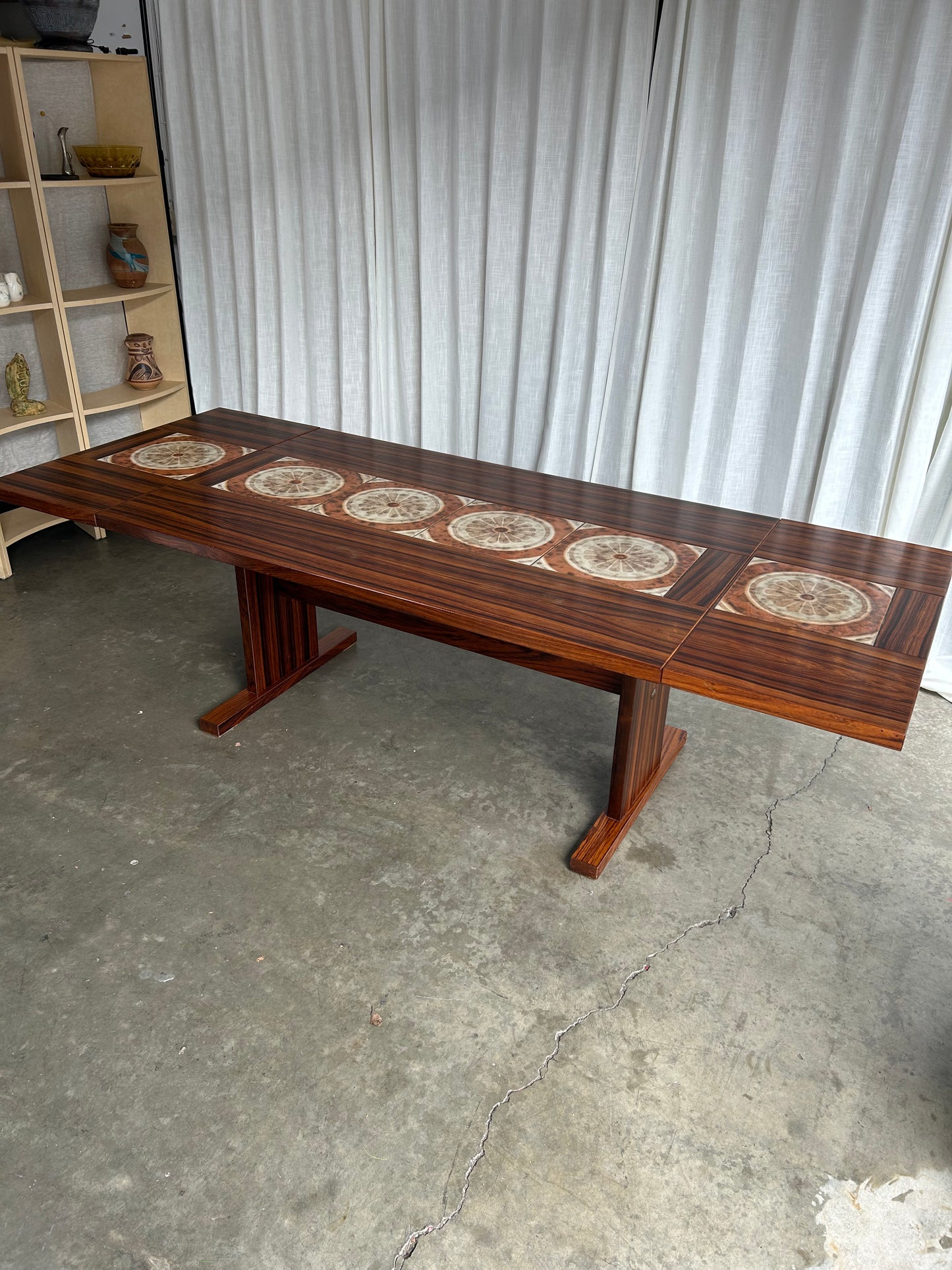 MCM Rosewood Ox Art Dining Table and 7 Chairs, Circa 1970s, Designed by Poul H Poulsen for Gangsø Mobler