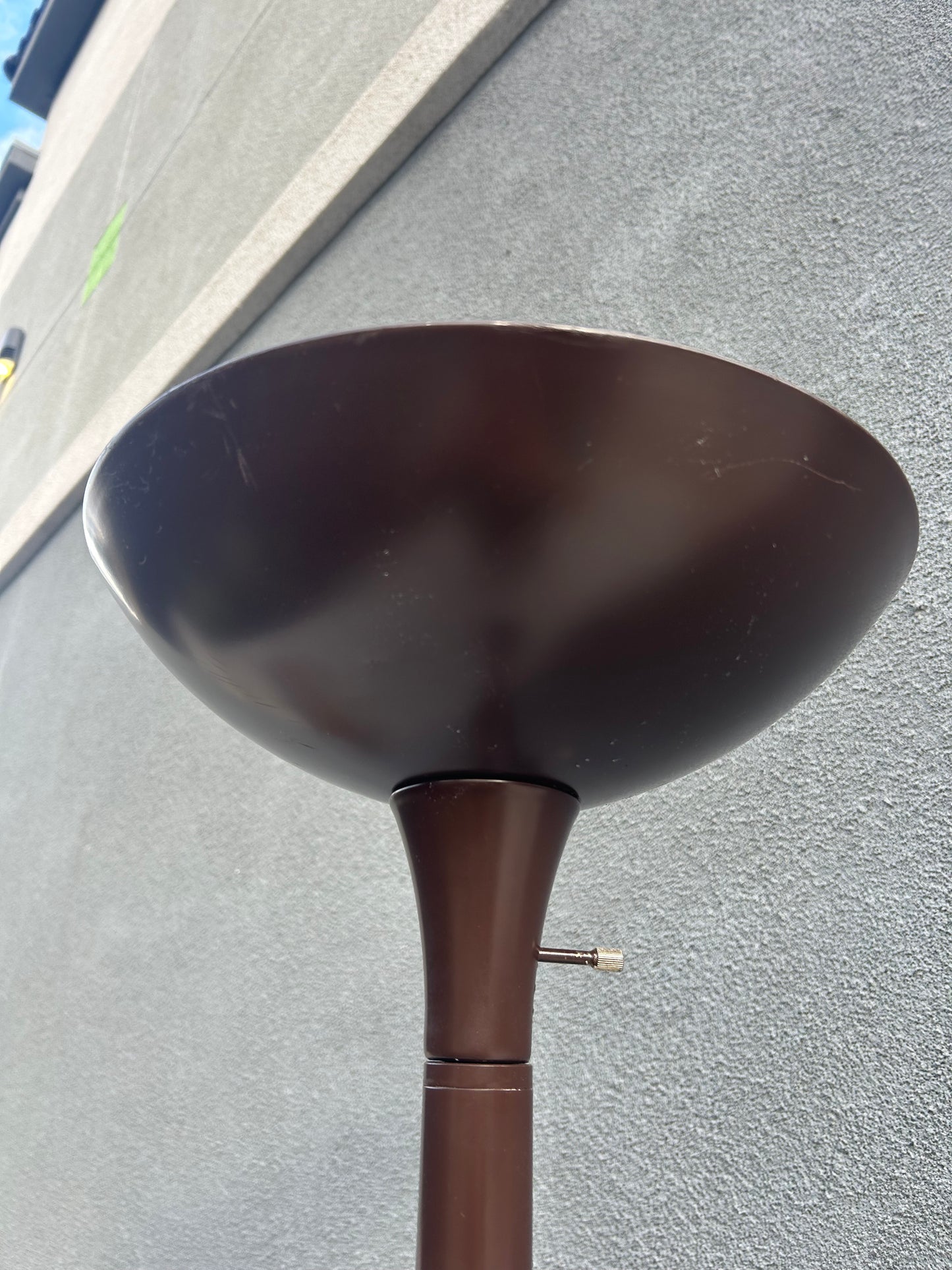 Postmodern Chocolate Metal Torchiere Floor Lamp, Circa 1980s