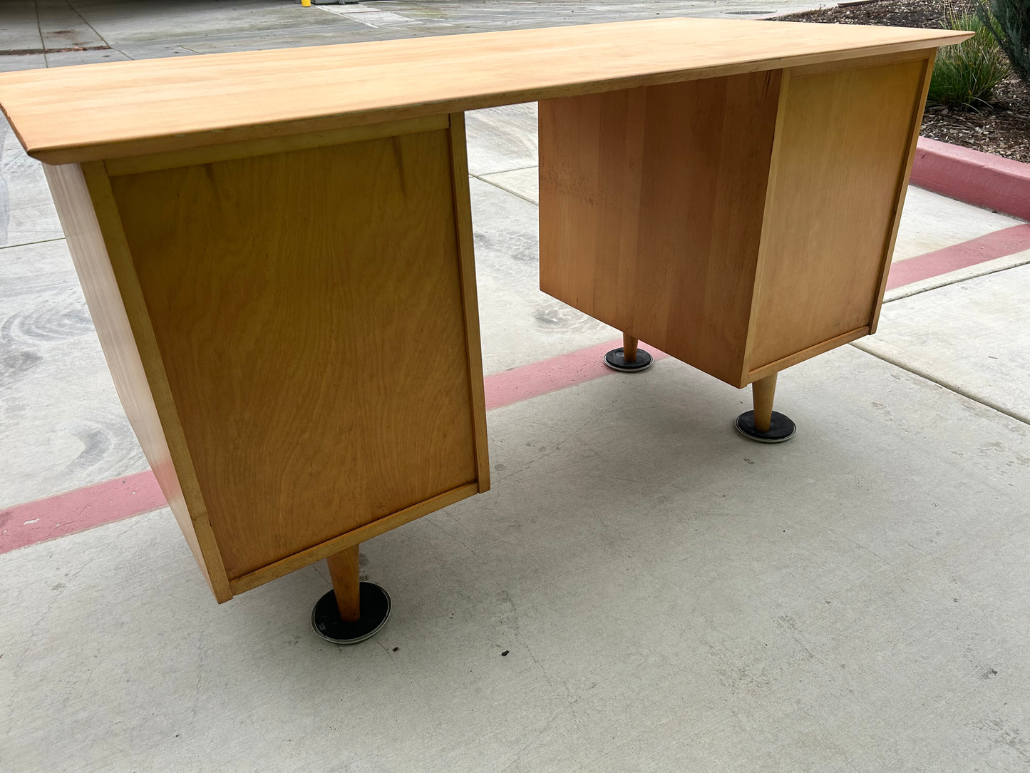 Paul McCobb for Winchendon Maple Double Pedestal Desk, Circa 1950s