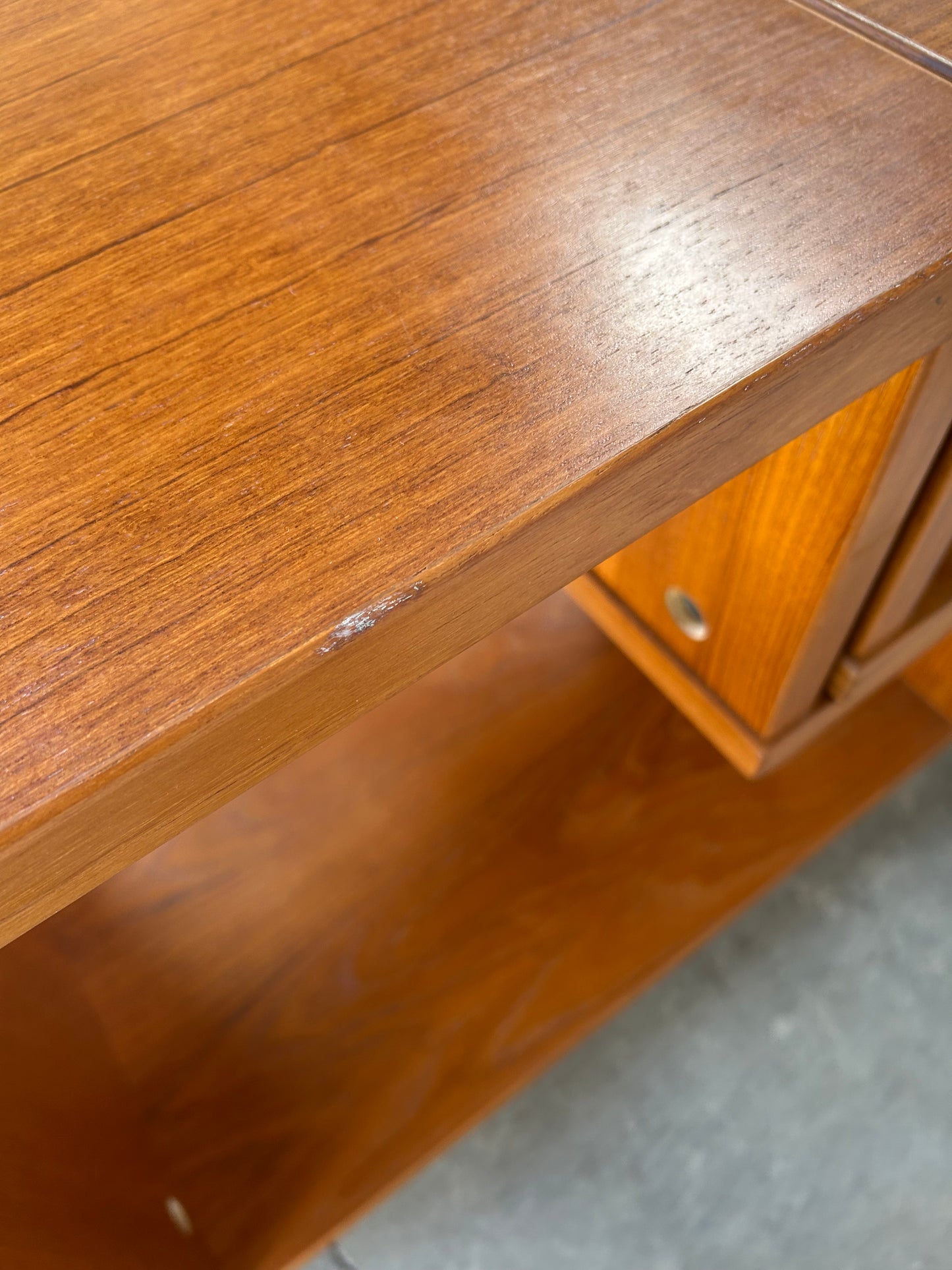 Vintage Teak Modern 2 Piece Modular Low Bookcase Console
