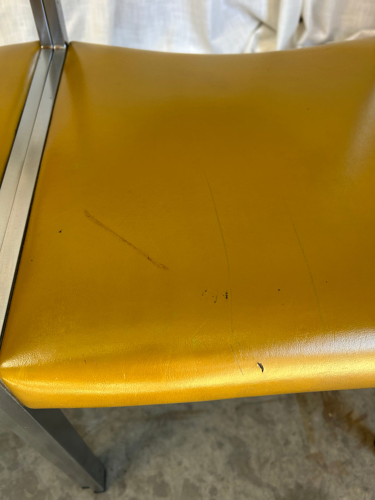 Mid-Century Modern Minimalist Dining Chairs in Ochre from Lübke, 1960s, Set of 4