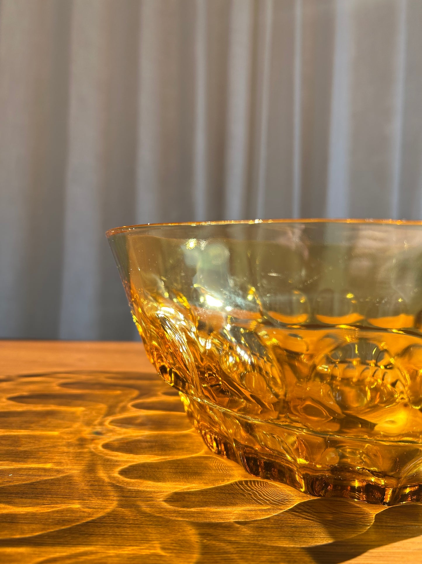 MCM Thumbprint Amber Serving Bowl, Circa 1960s