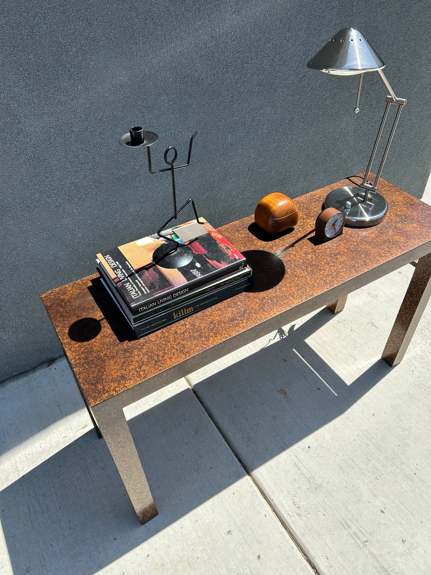 Henredon Mid Century Faux Tortoise Console Table