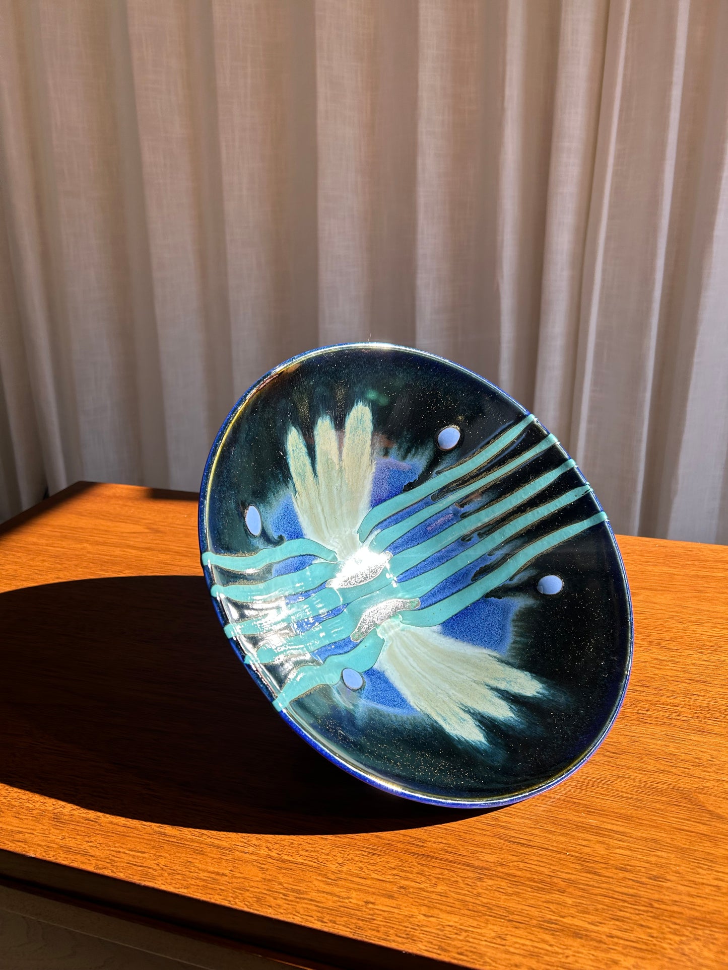 Hand Decorated Studio Pottery Bowl by Matthew Patton, Signed