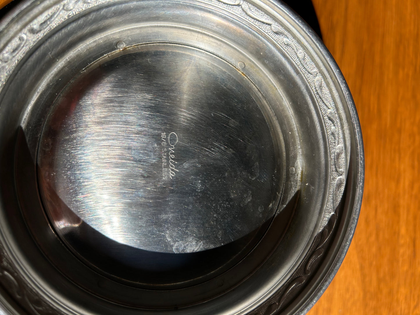 Handcrafted Vintage Stainless Steel Serving Bowl by Oneida, Japan