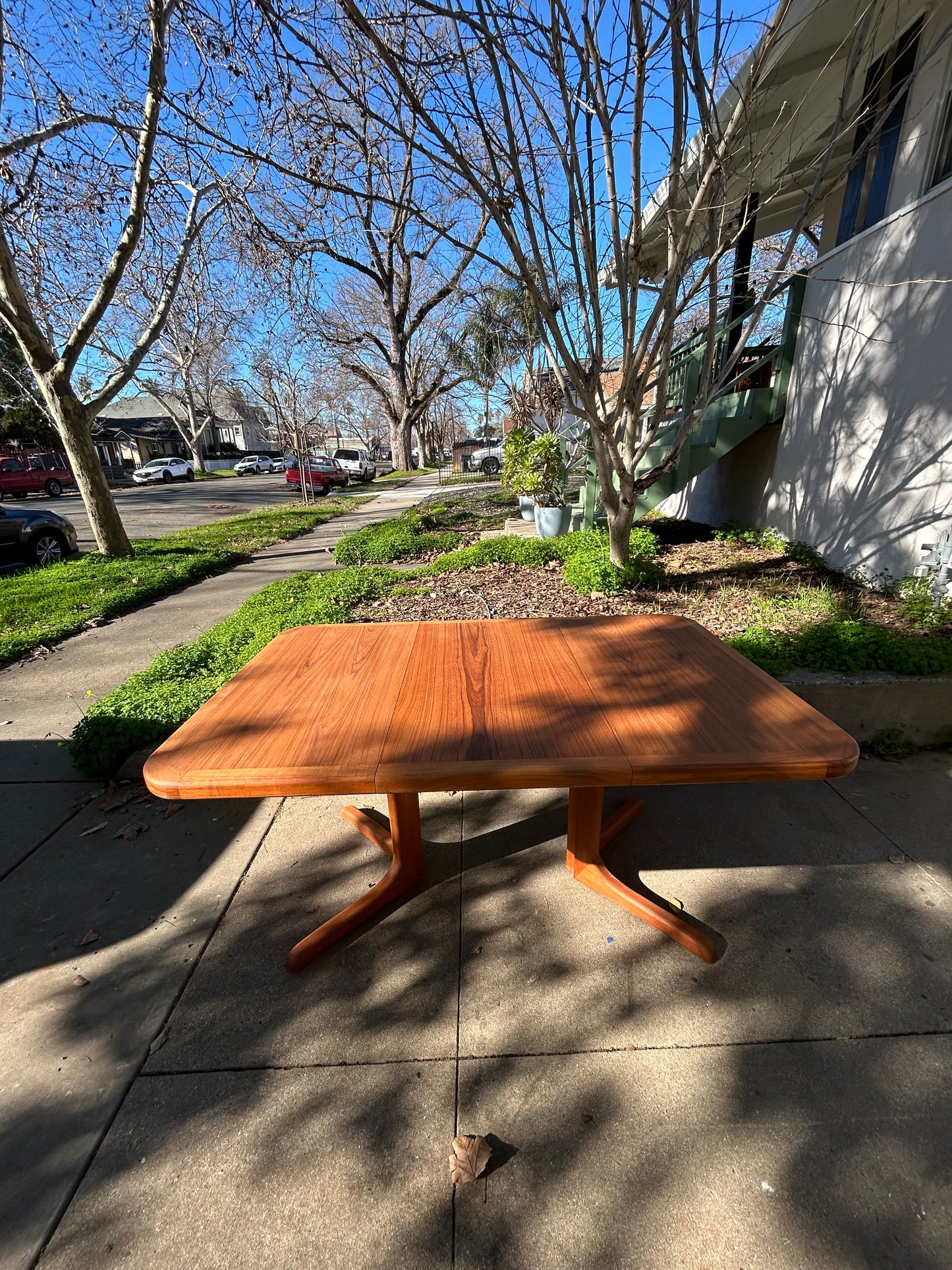 Mid-Century Teak Extendable Dining Table w/ 2 leaves, 1960s