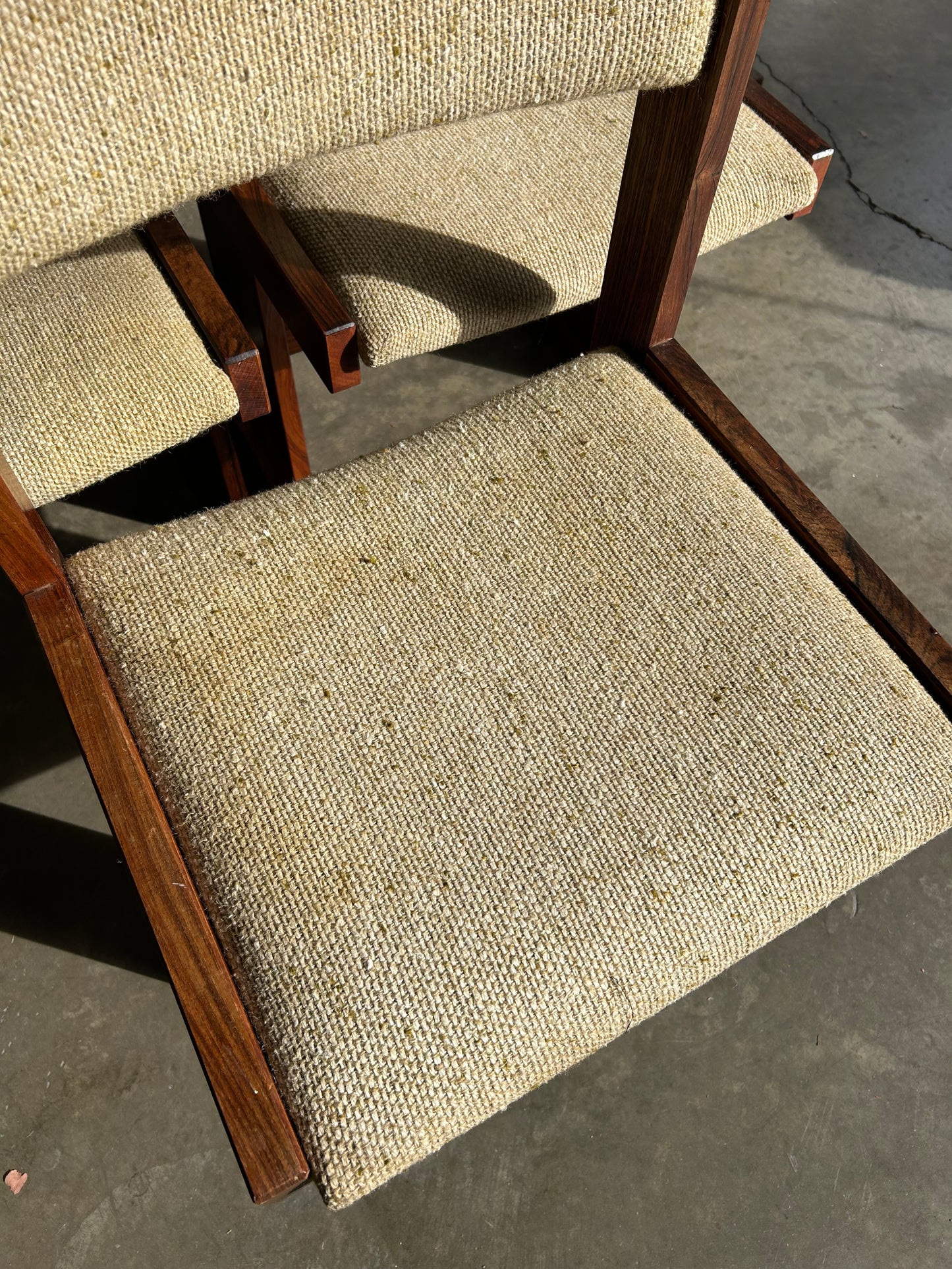 MCM Rosewood Ox Art Dining Table and 7 Chairs, Circa 1970s, Designed by Poul H Poulsen for Gangsø Mobler