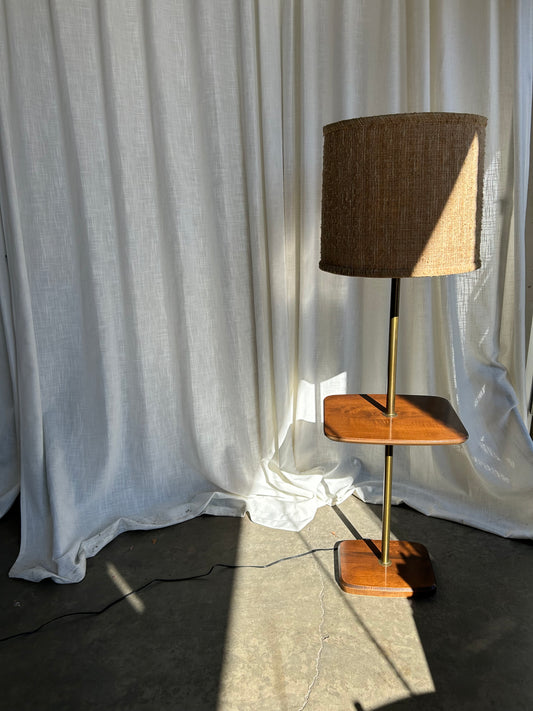 Mid Century Modern Floor Lamp w/ Side Table, Circa 1960’s