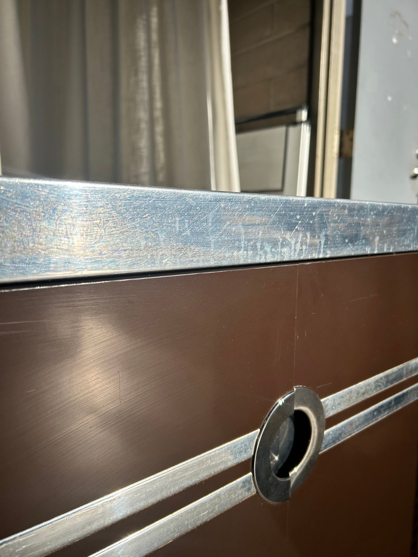 Chocolate Lacquer & Chrome Pierre Cardin Credenza, Circa 1970s