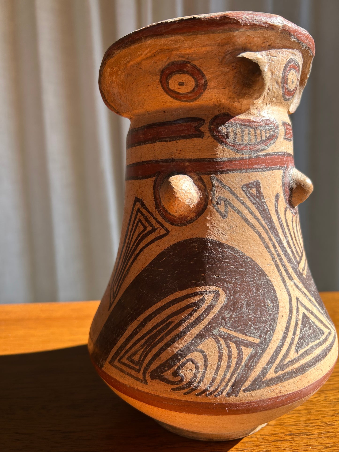 La Peña Ceramica Panamanian Facial Figure Art Vase