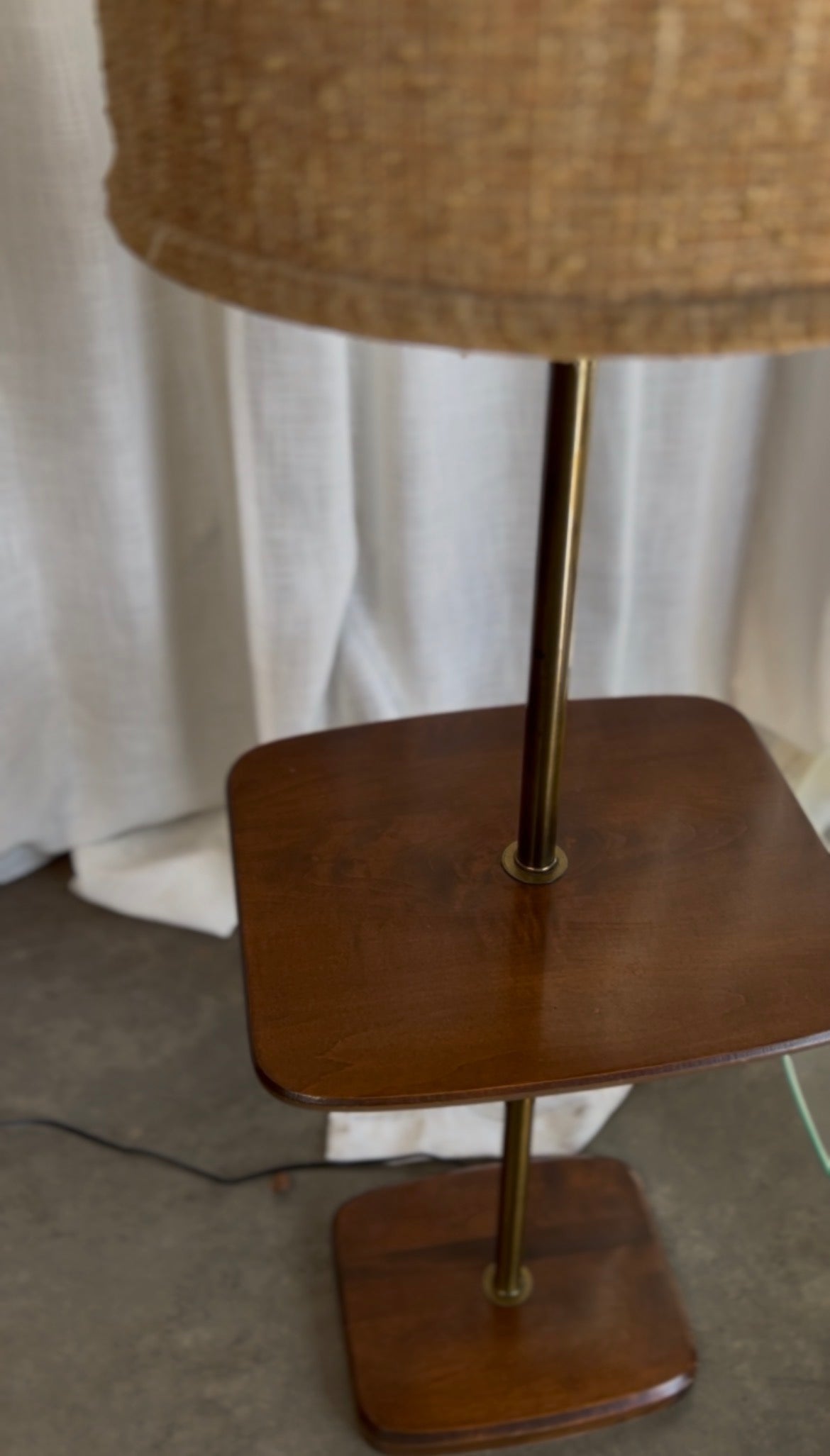 Mid Century Modern Floor Lamp w/ Side Table, Circa 1960’s