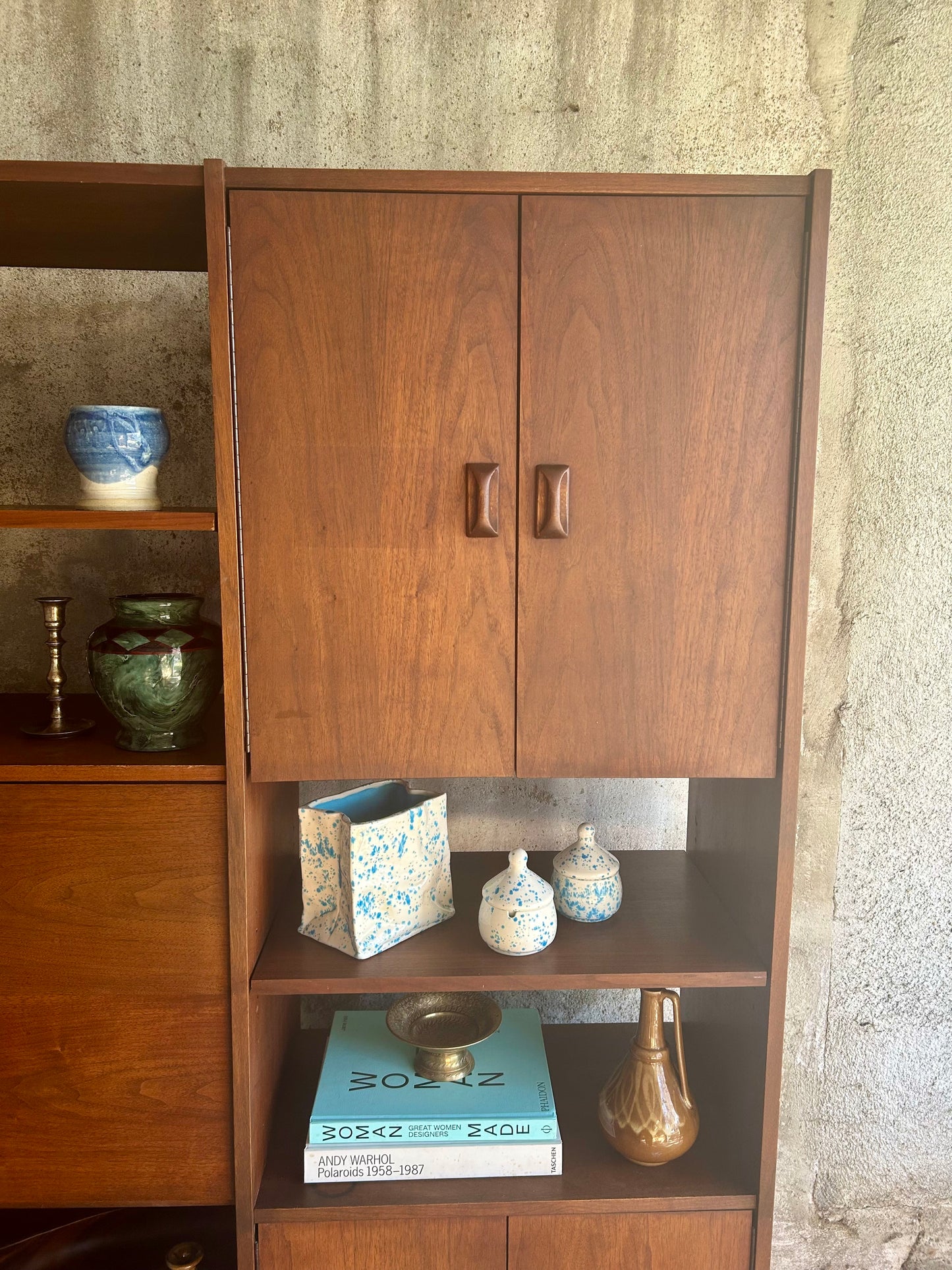 One-piece Walnut Wall Bar Unit / Room Divider