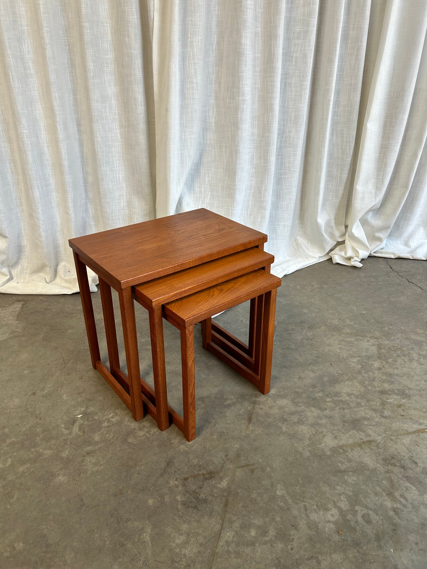 Mid-Century Set of 3 Teak Nesting Tables