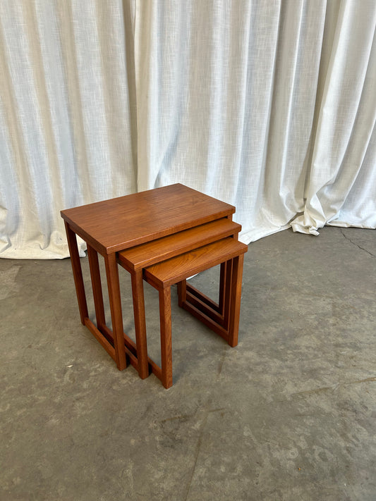 Mid-Century Set of 3 Teak Nesting Tables