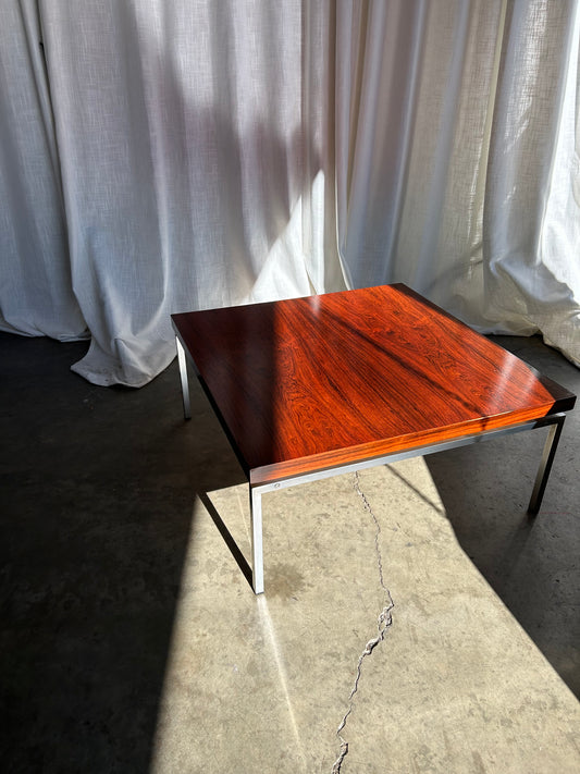 MCM Rosewood and Chrome Floating Coffee Table, Circa 1960s
