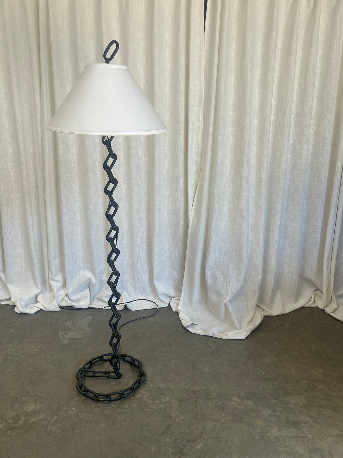 Brutalist Sculptural Chain Link Floor Lamp