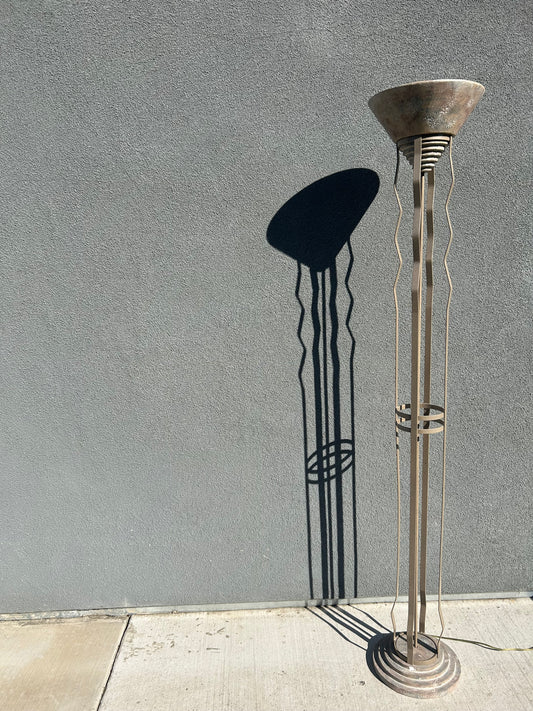 Postmodern Steel and Plaster Floor Lamp, Circa 1980s