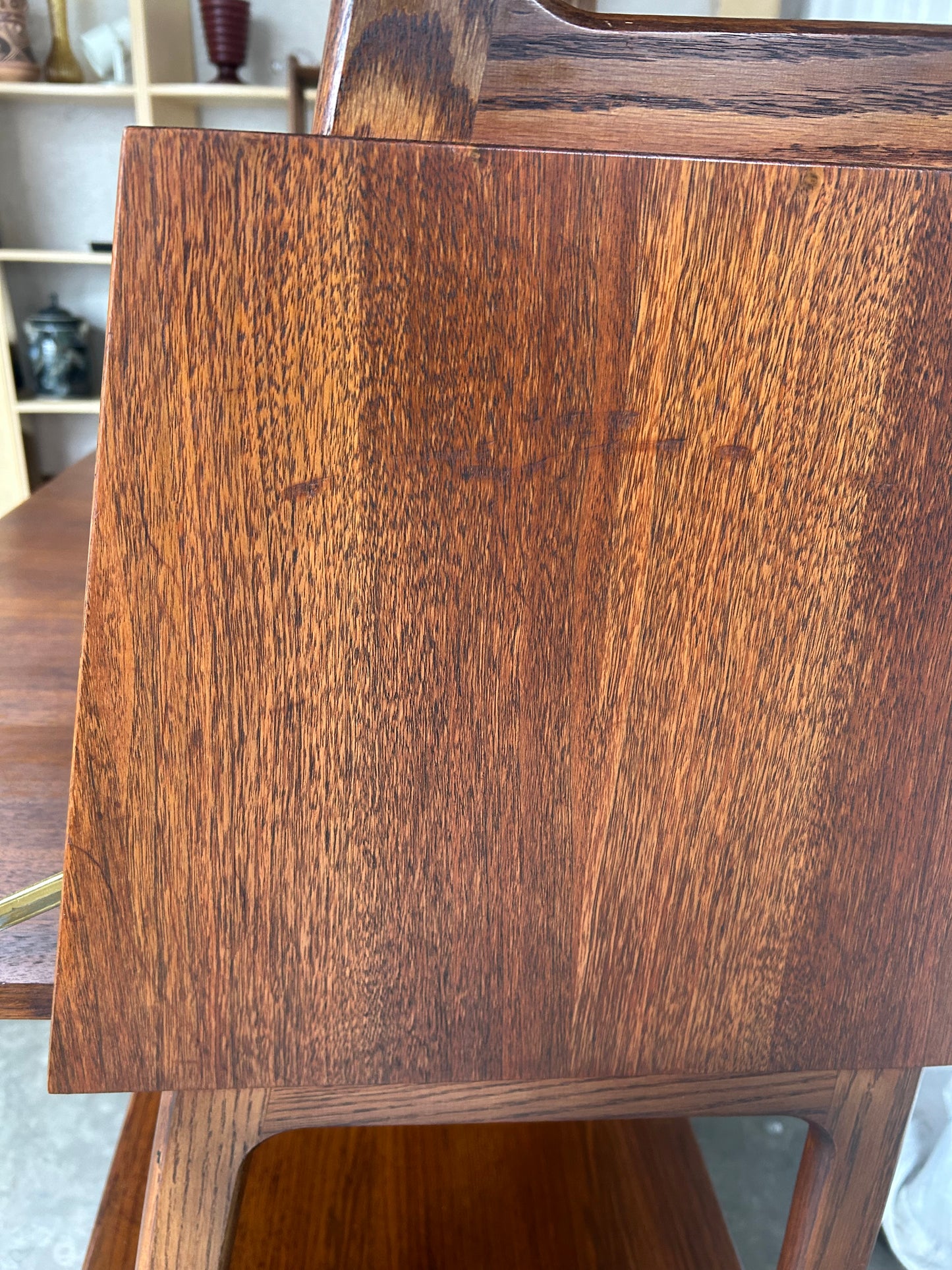 Vintage Midcentury Walnut Secretary Desk Bookcase by Saginaw Furniture, Circa 1960s