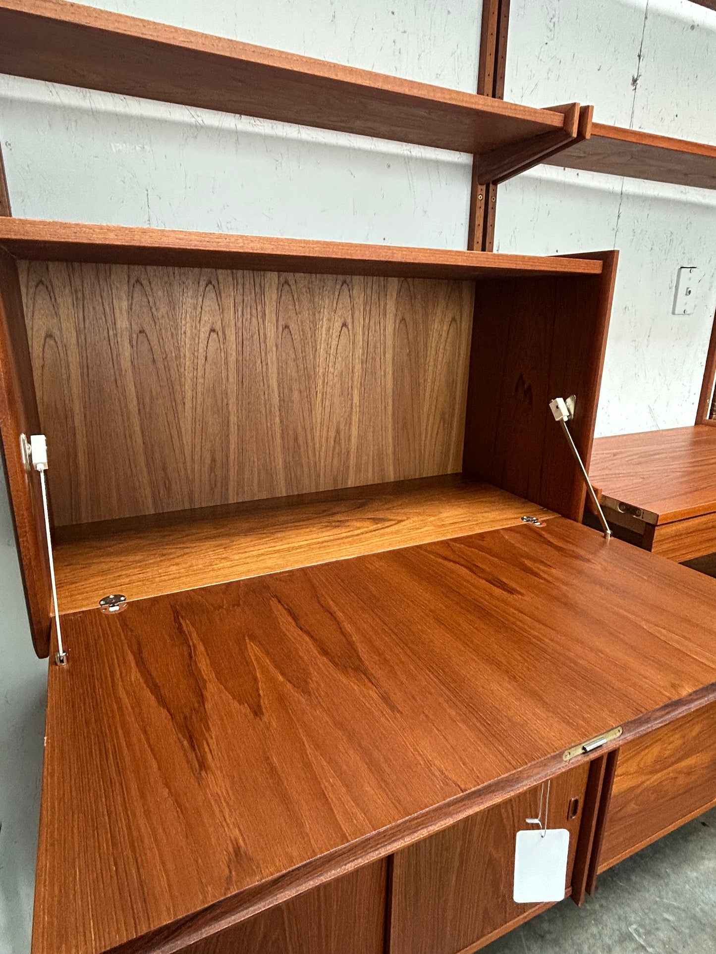 2-3 Bay Pega Teak Modular Wall Unit by Juul Christensen, Imported by Scandiline, Circa 1970s