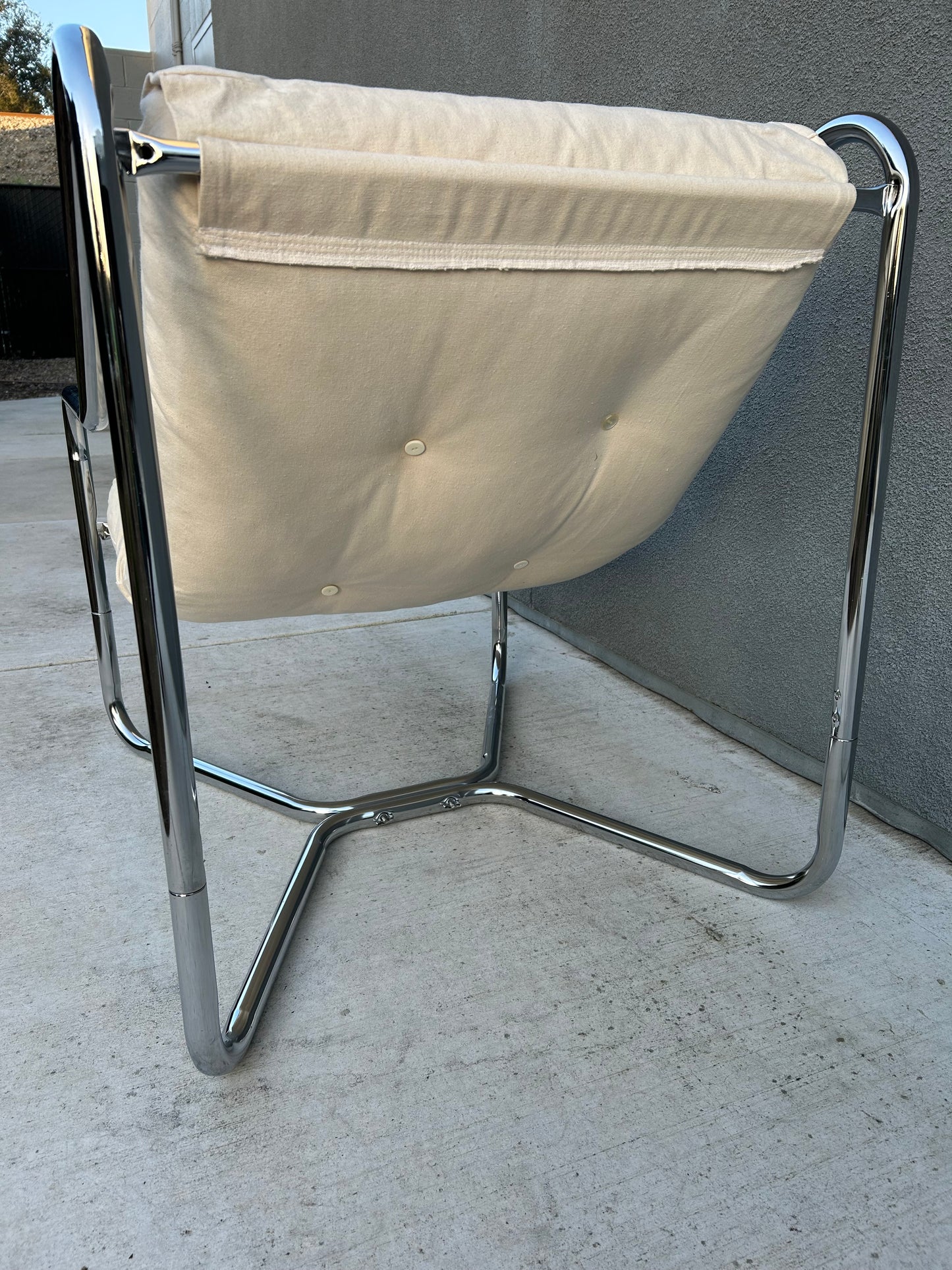 Vintage Unarco Canvas Sling Lounge Chair, Circa 1970s