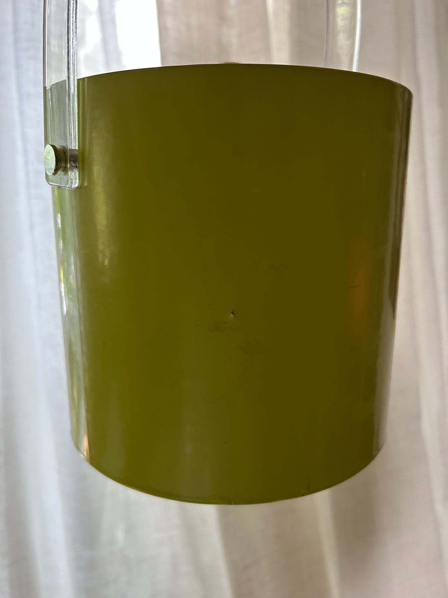 Vintage MCM Neon Yellow Acrylic Ice Bucket/Wine Chiller