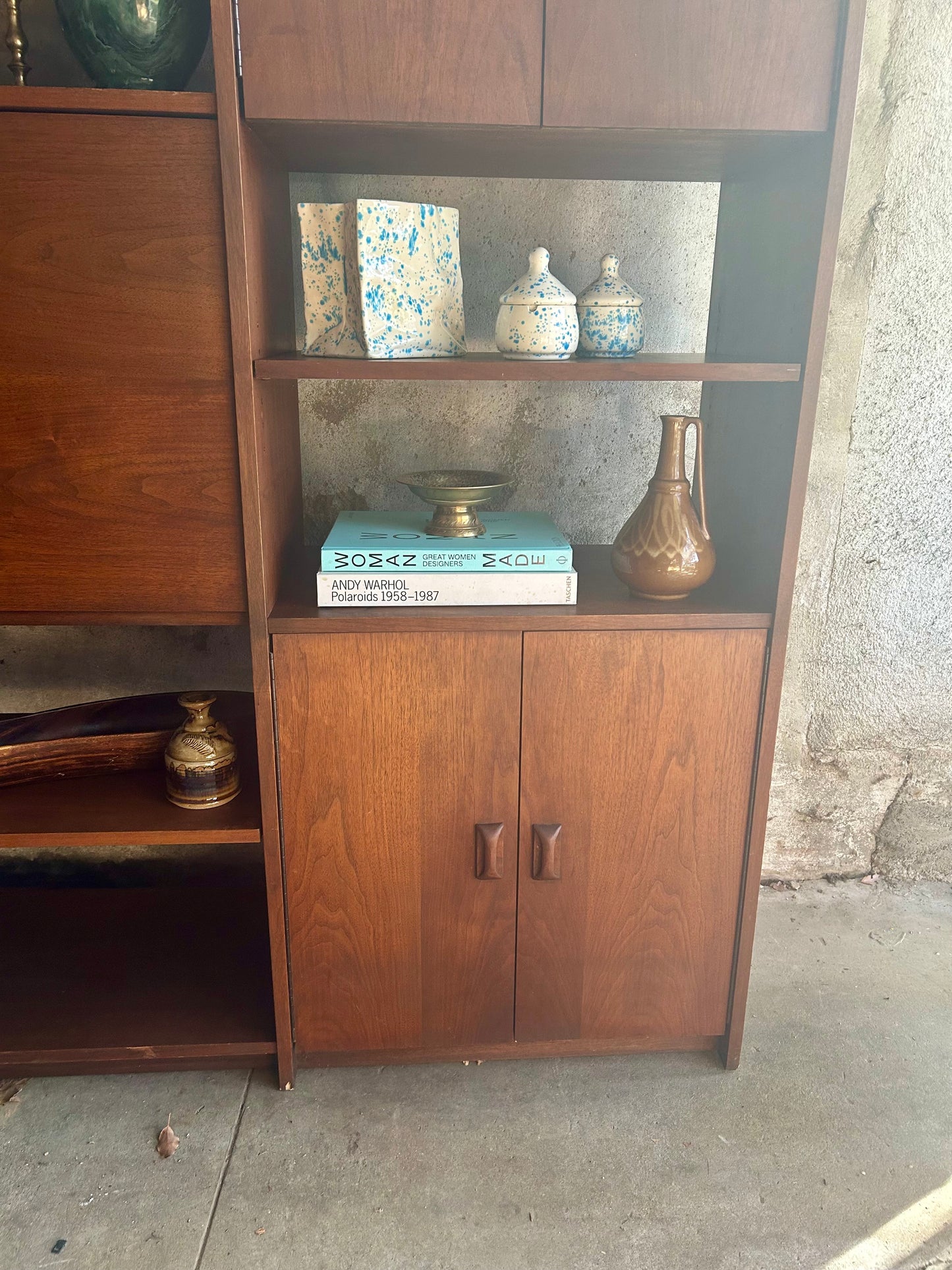 One-piece Walnut Wall Bar Unit / Room Divider