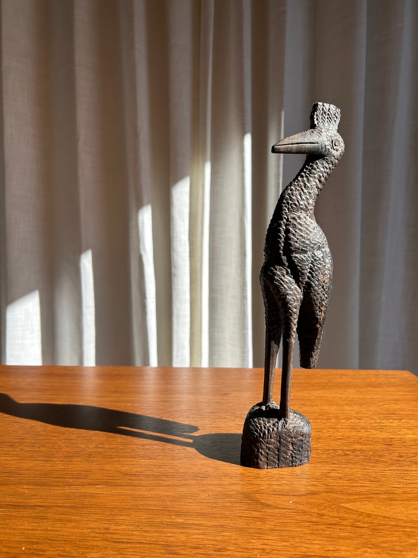 Brutalist African Hand carved Ebony Bird Sculpture