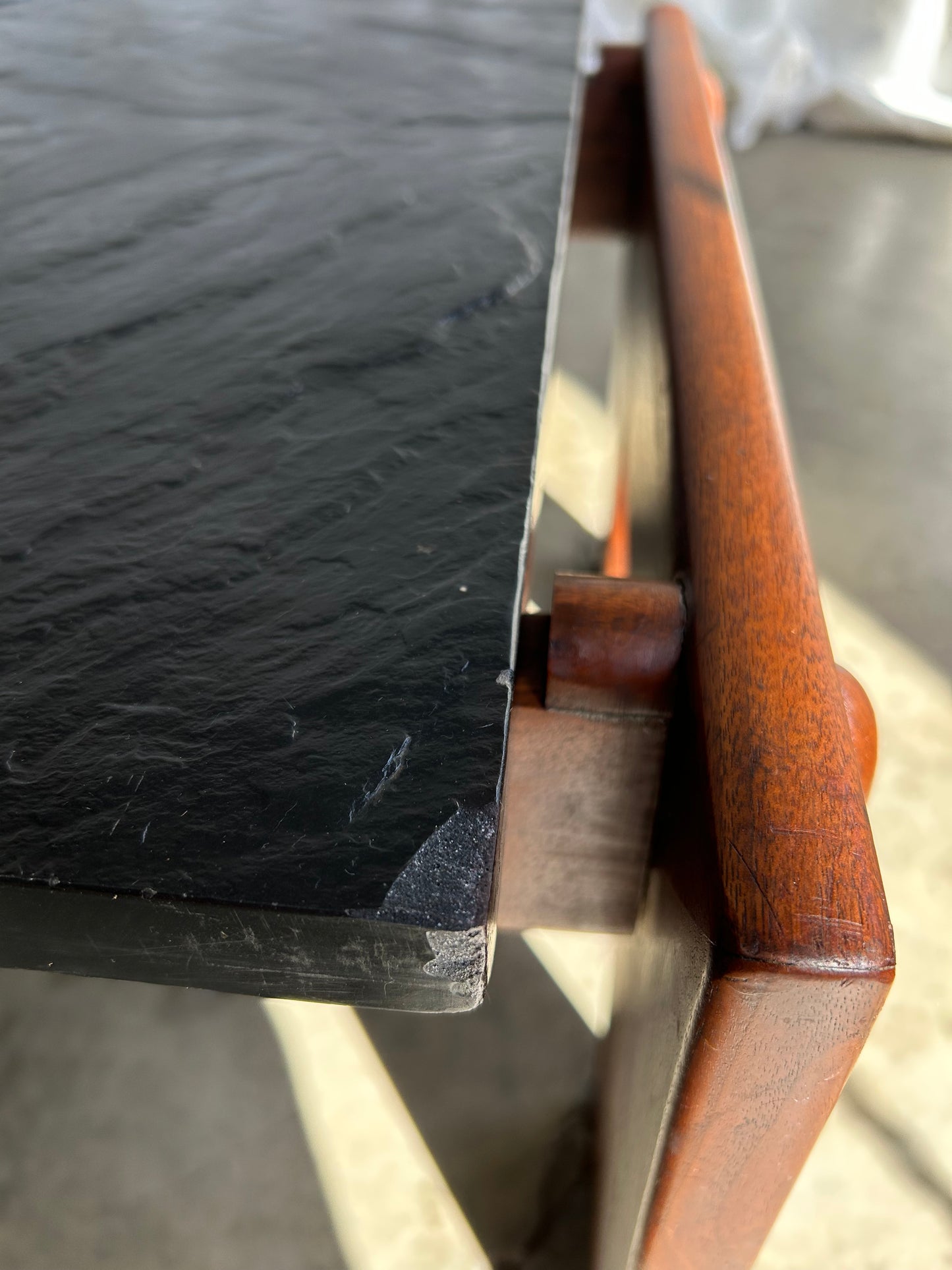 Adrian Pearsall Solid Walnut Slate Top Coffee Table, Circa 1970s