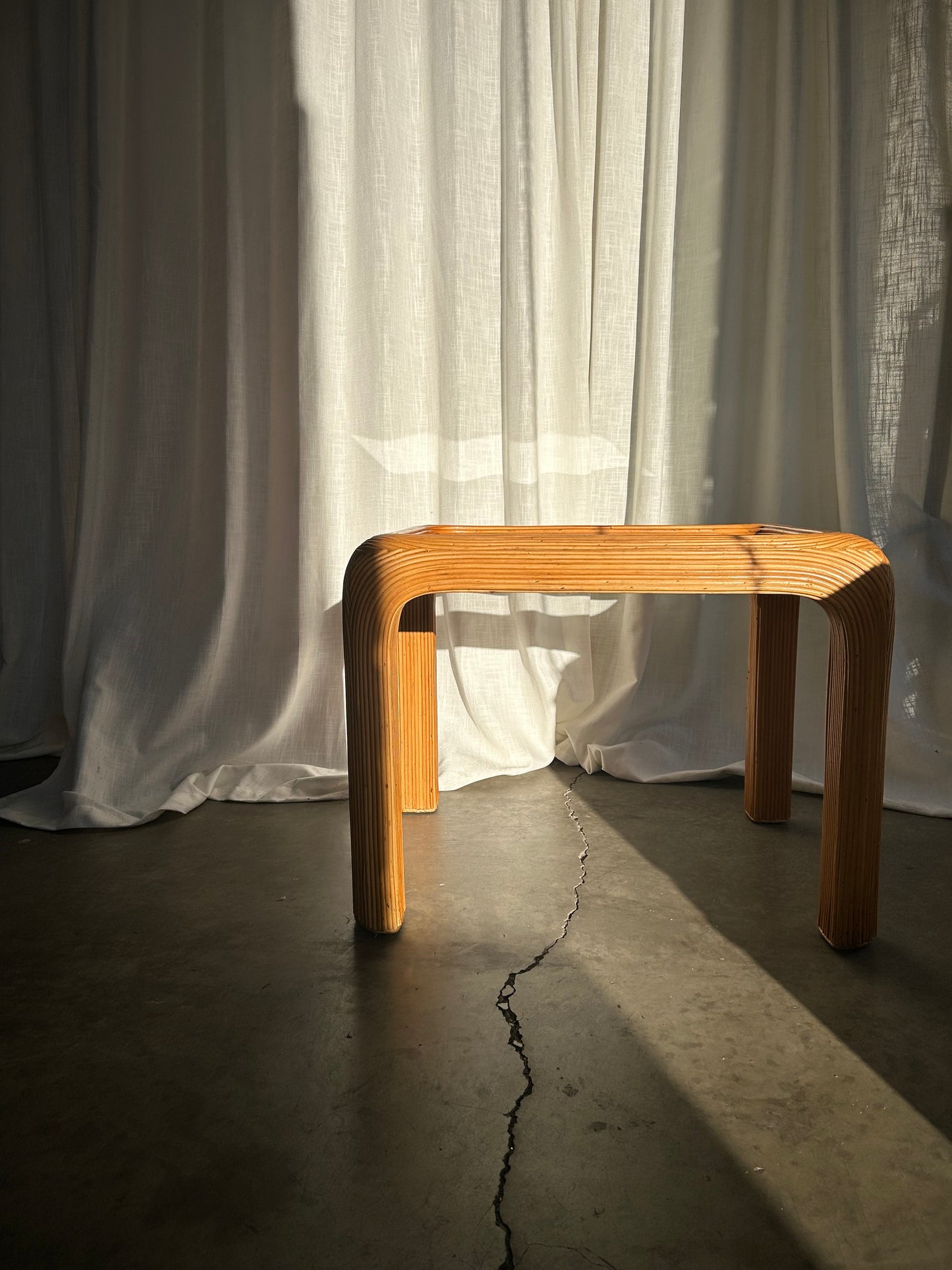 MCM Pencil Reed Rattan Side Table