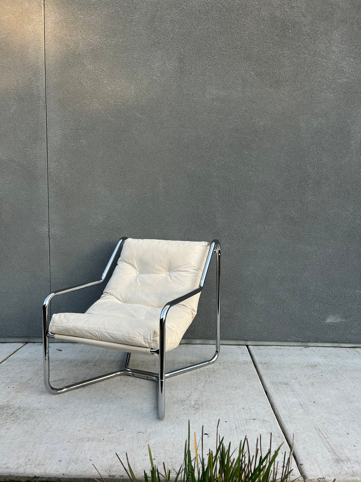 Vintage Unarco Canvas Sling Lounge Chair, Circa 1970s