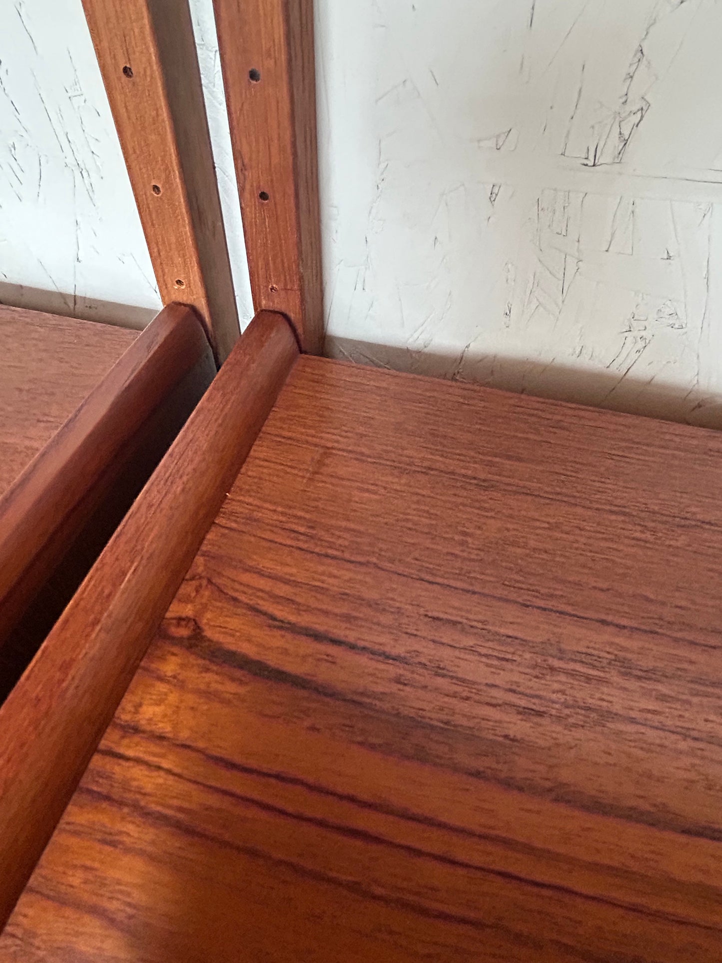 2-3 Bay Pega Teak Modular Wall Unit by Juul Christensen, Imported by Scandiline, Circa 1970s